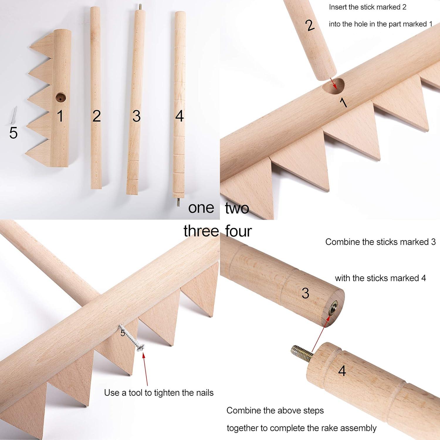 Rastrillo Zen Grande JJJ Arts 121.92 cm 5 Dientes Roble