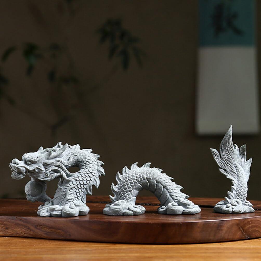 Estatua de Dragón Chino Mini Artibetter 9.6x7.1cm Resina