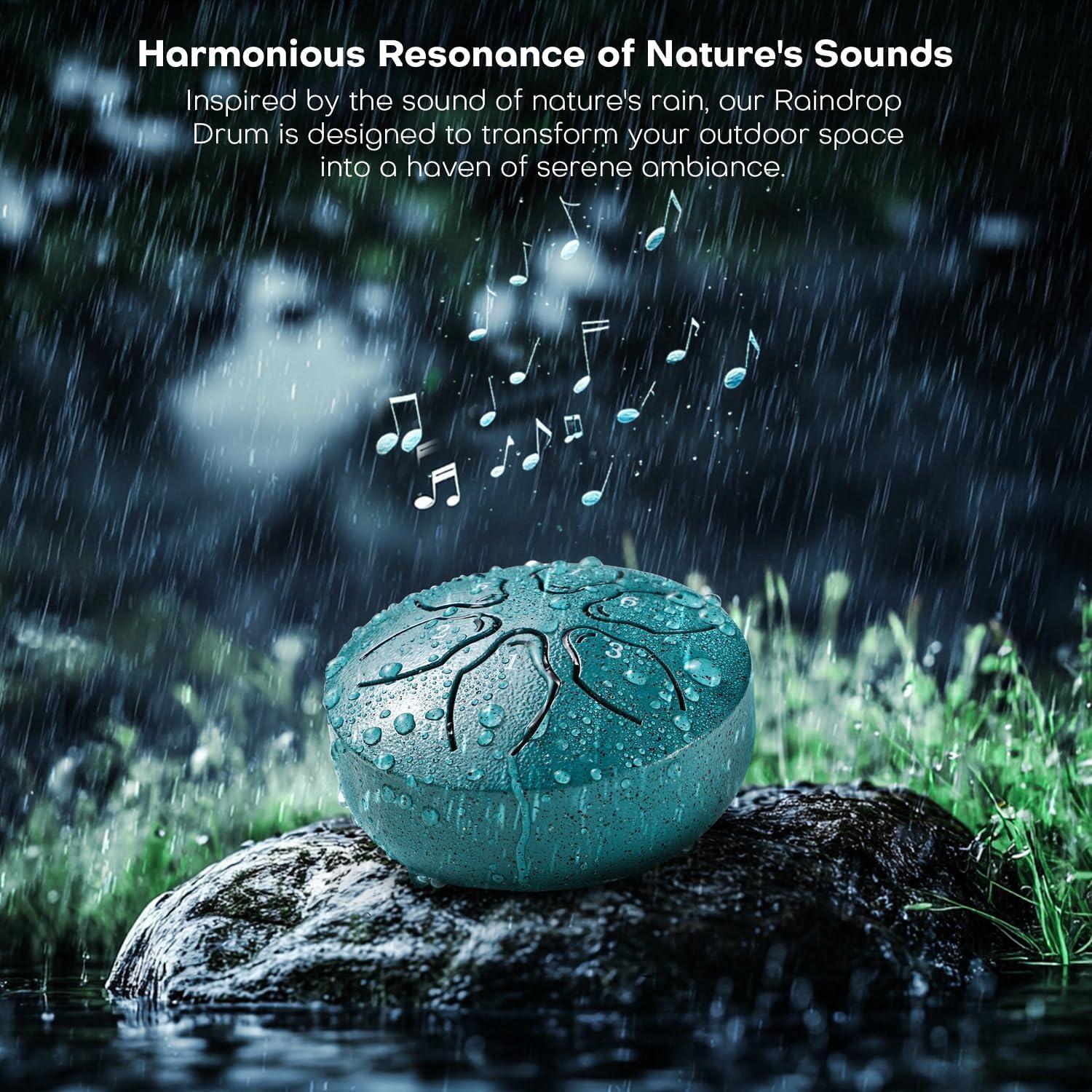 Tambor de Lluvia Facmogu 3" 6 Notas Verde para Meditación