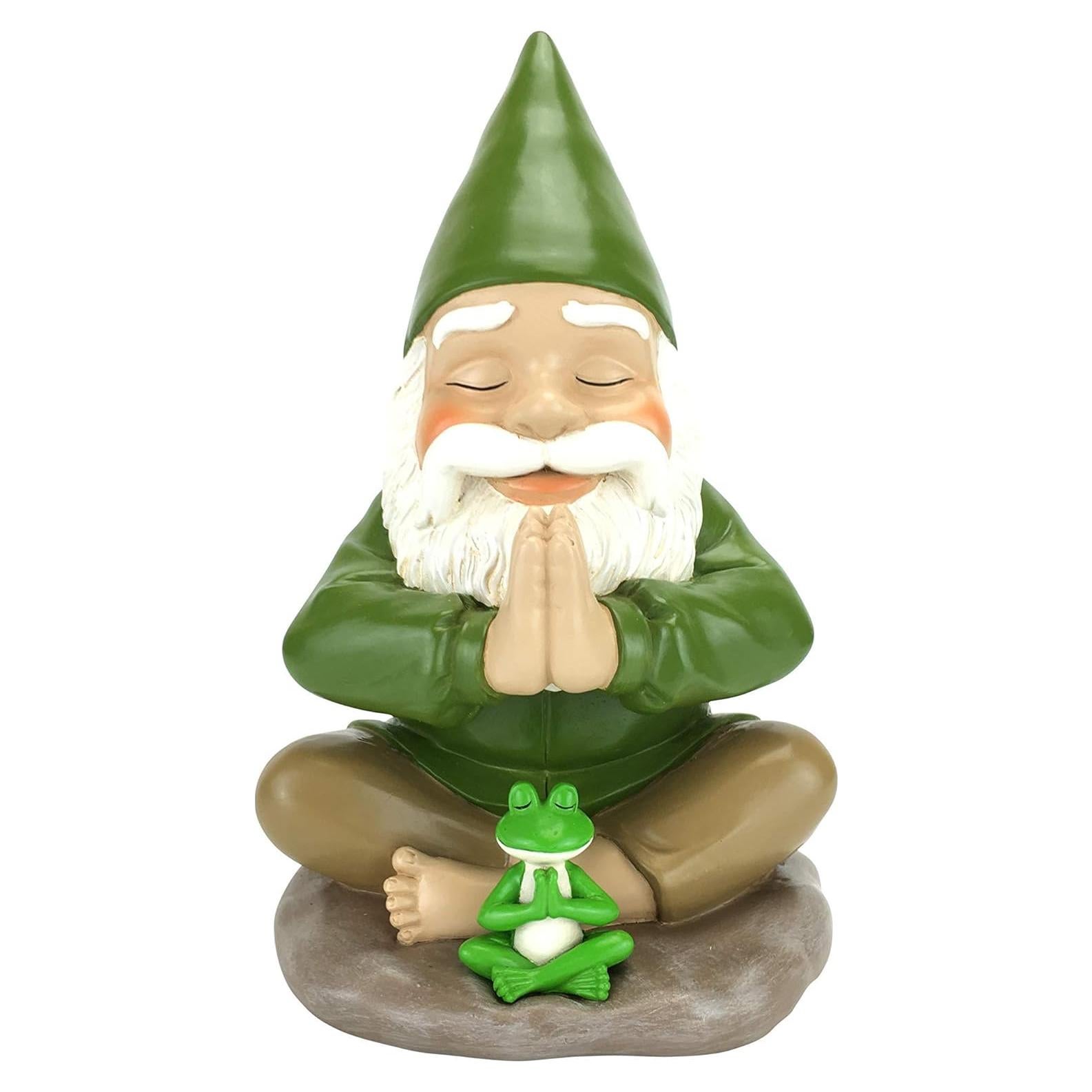 Gnomo Zen y Rana Zen GlitZGlam 23.5 cm Jardín de Hadas