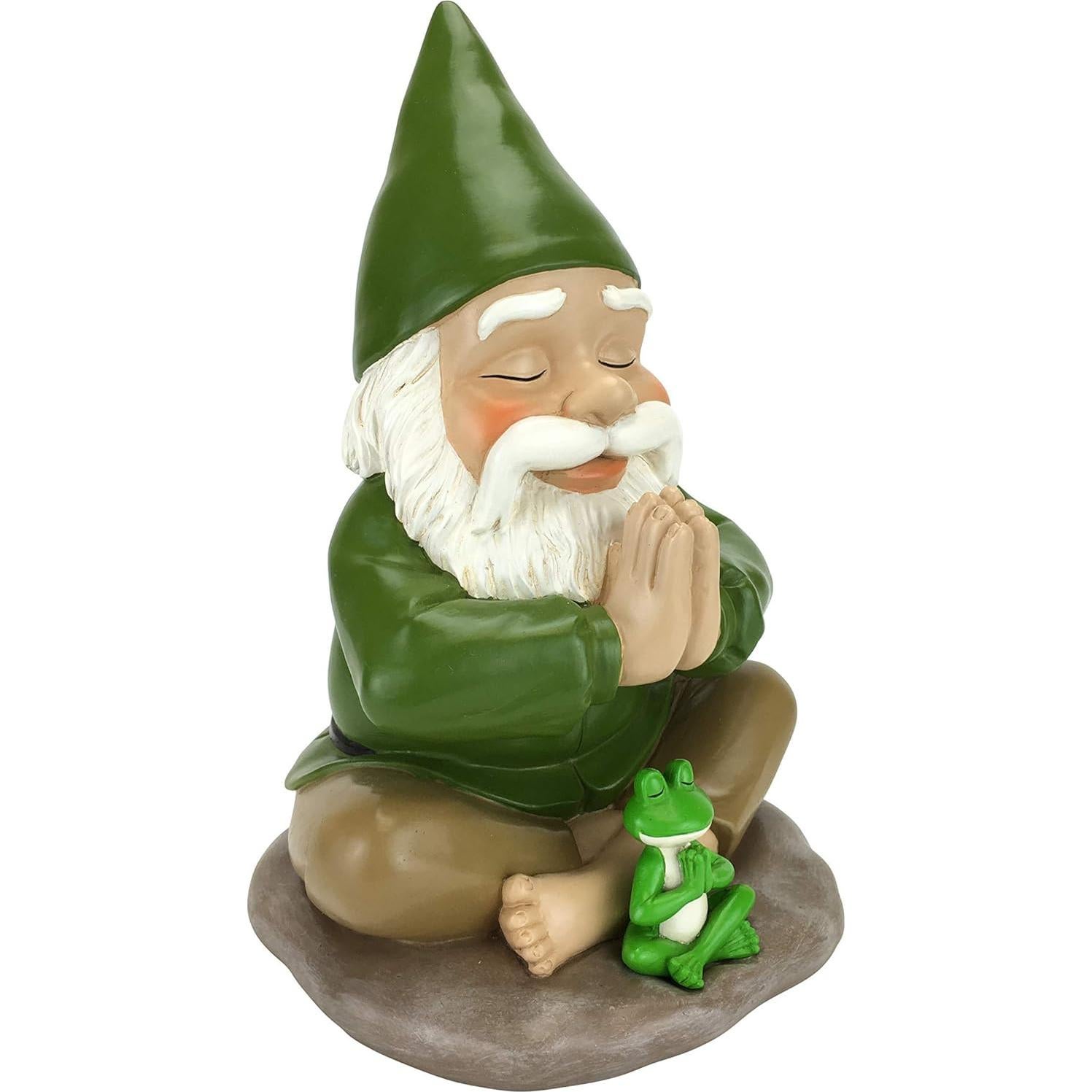 Gnomo Zen y Rana Zen GlitZGlam 23.5 cm Jardín de Hadas