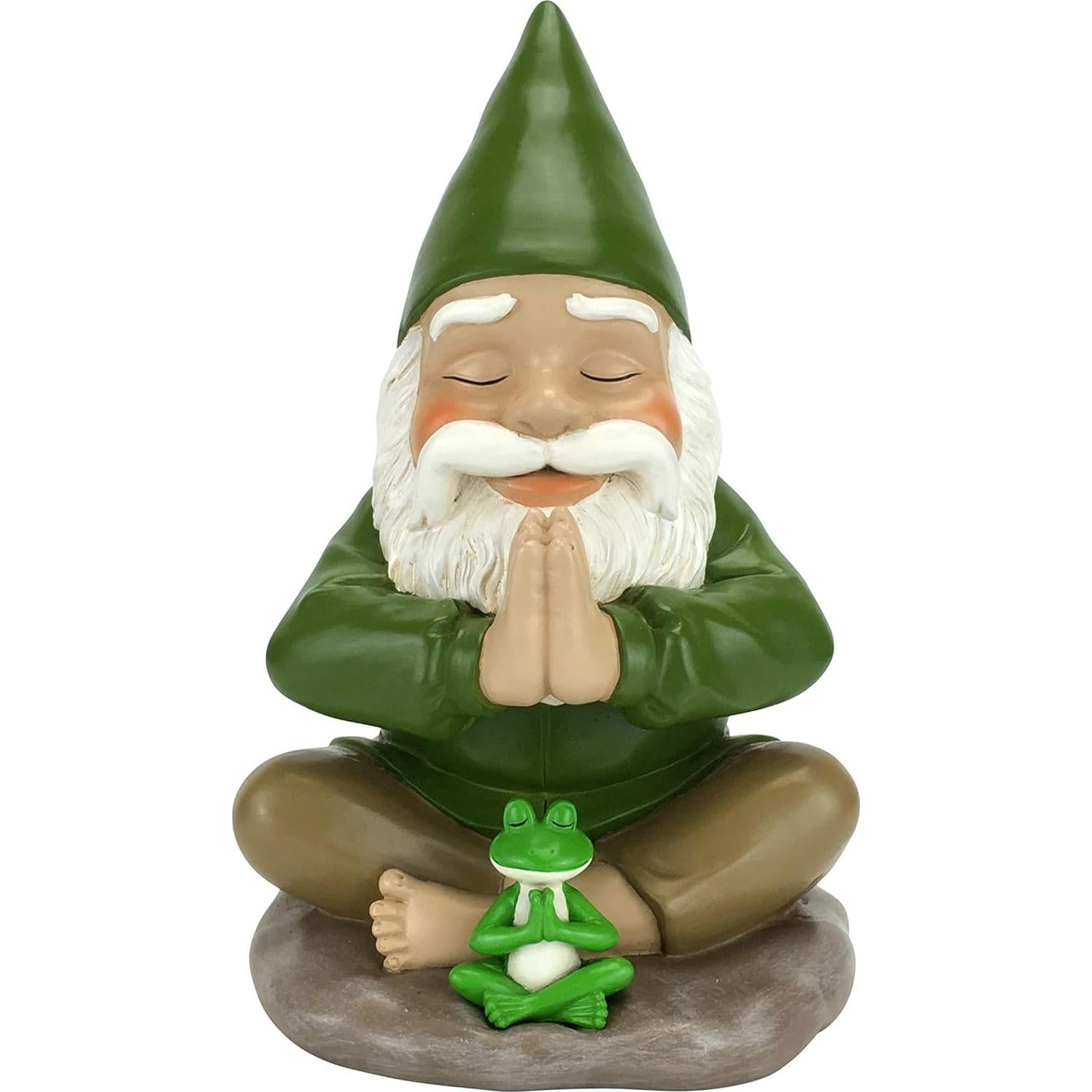 Gnomo Zen y Rana Zen GlitZGlam 23.5 cm Jardín de Hadas