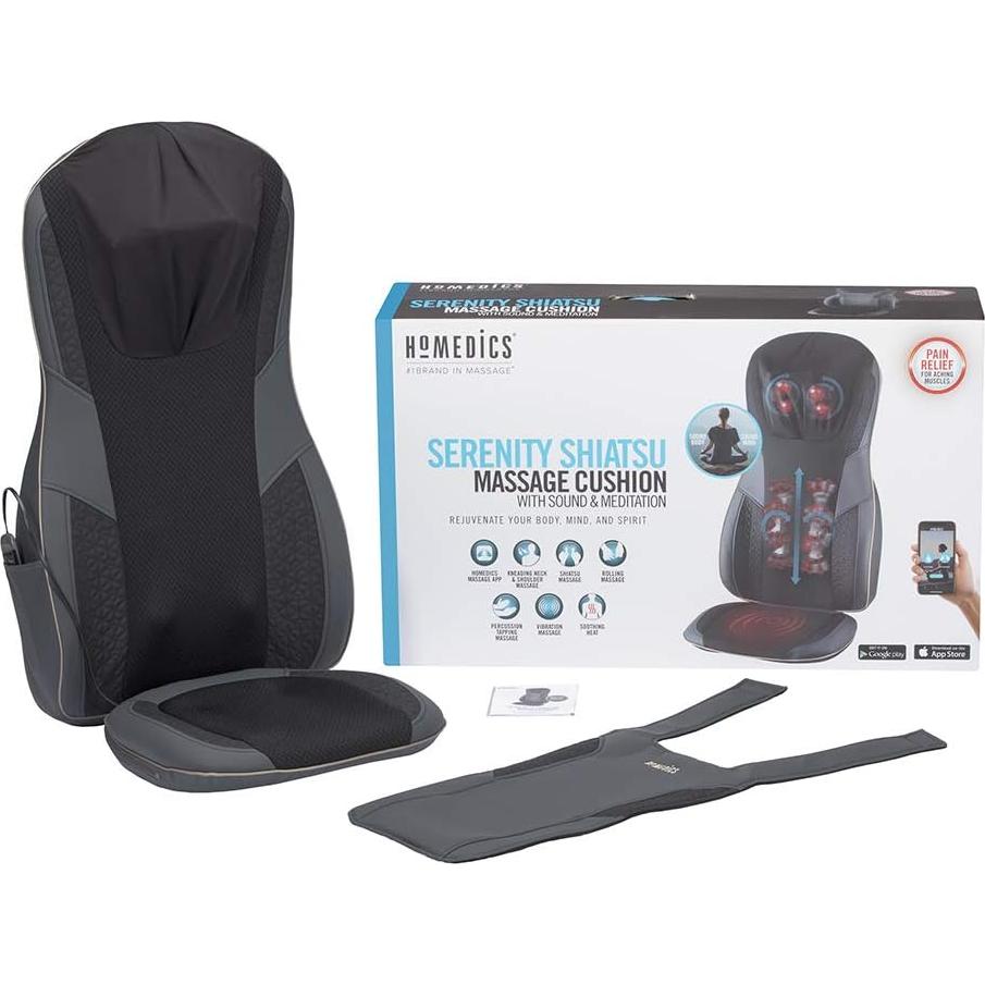 Cojín de Masaje Shiatsu HoMedics Serenity con Calor y Bluetooth