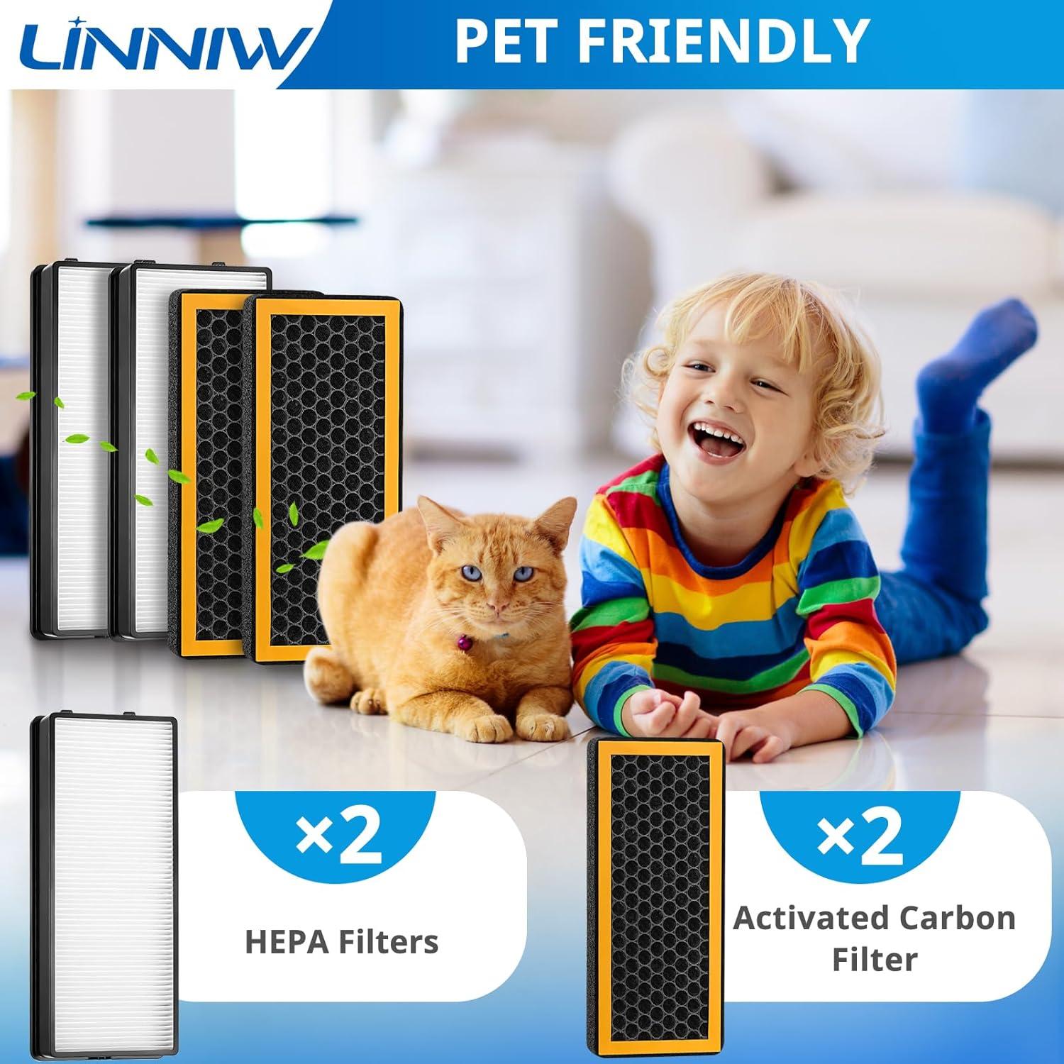 Filtros de Reemplazo HEPA y Carbón Activado HoMedics AT-PET01/02