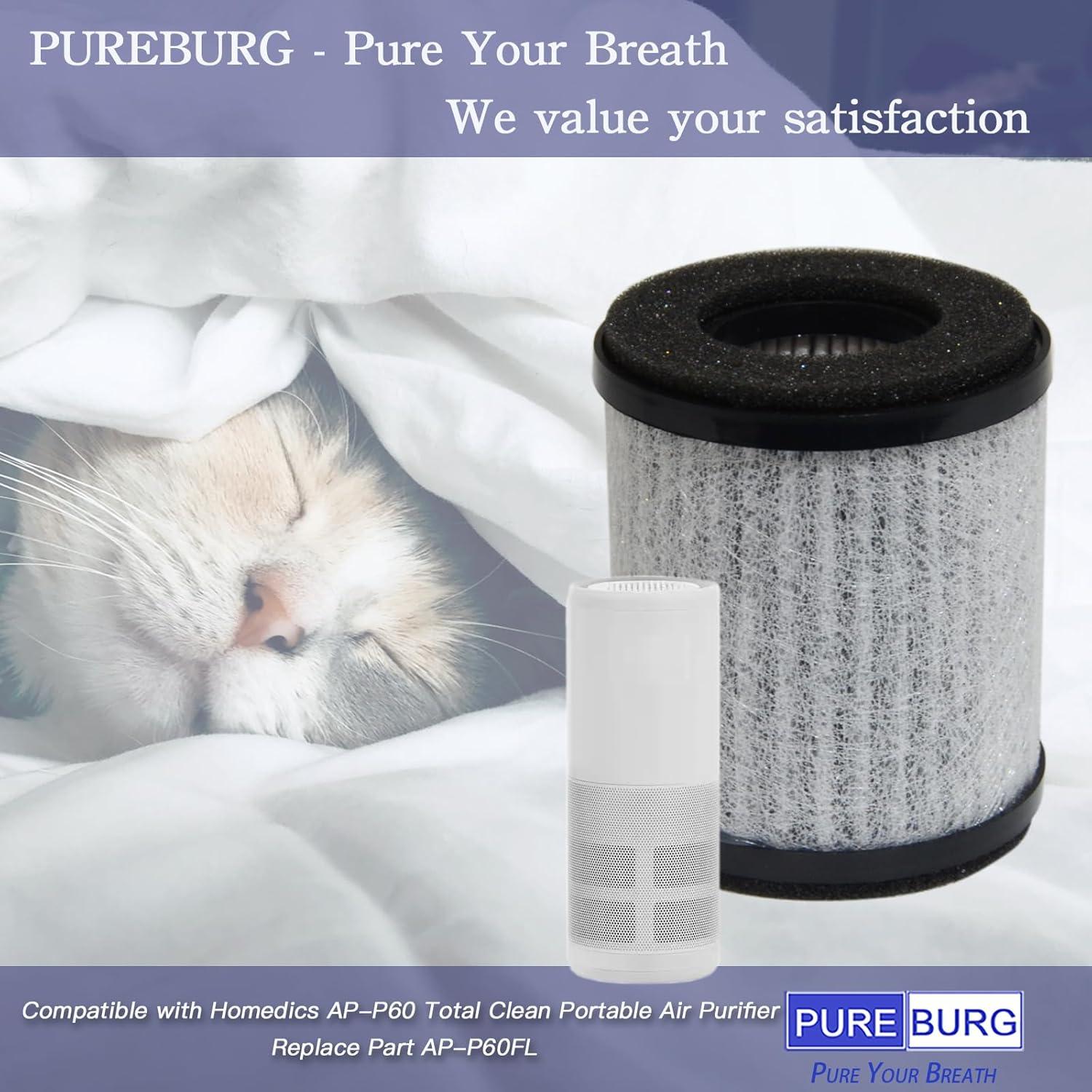 Filtro HEPA PUREBURG AP-P60FL para Purificador Homedics
