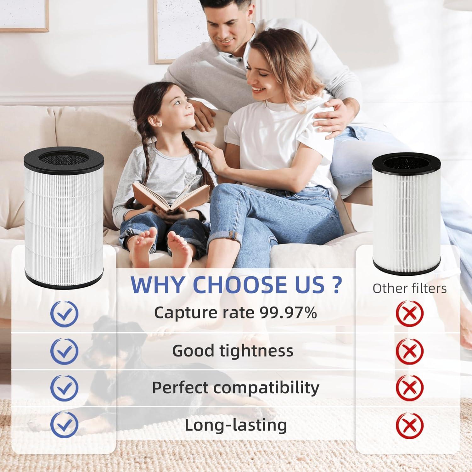 Filtro de Reemplazo HEPA H13 Pulluty para Purificador HoMedics