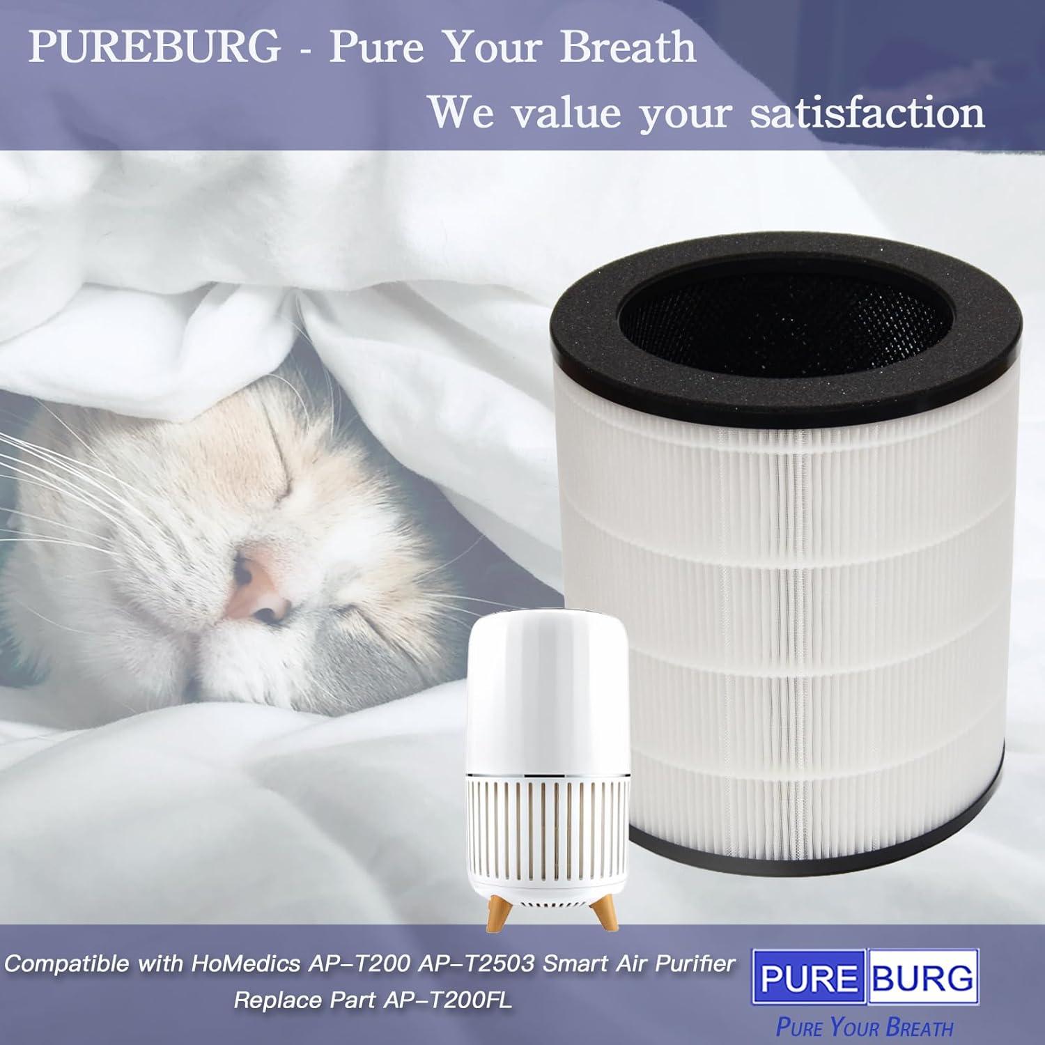 Filtro de Reemplazo PUREBURG AP-T200FL H13 HEPA para Purificador