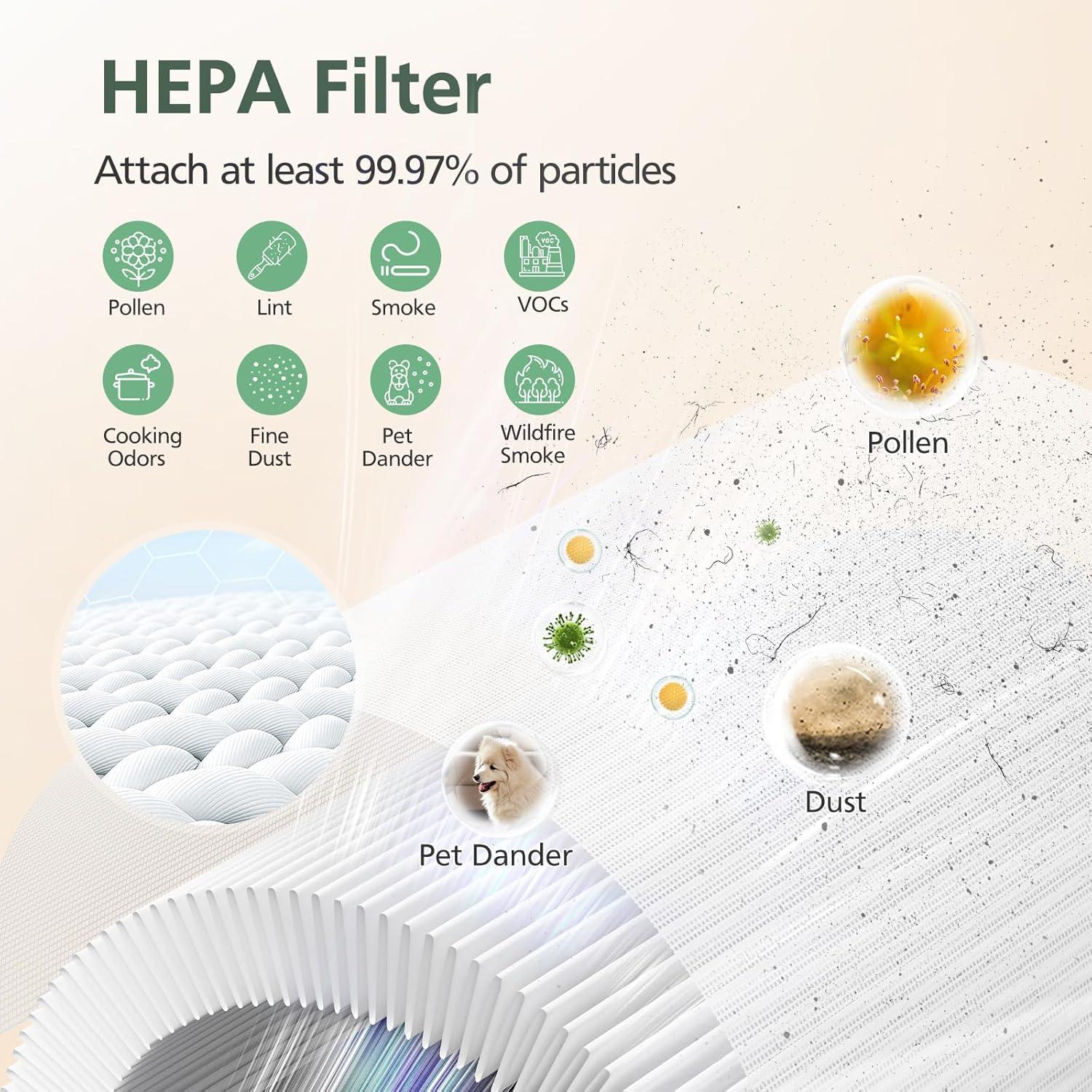 Filtro de Reemplazo Isinlive AP-T10FL para Purificador HoMedics