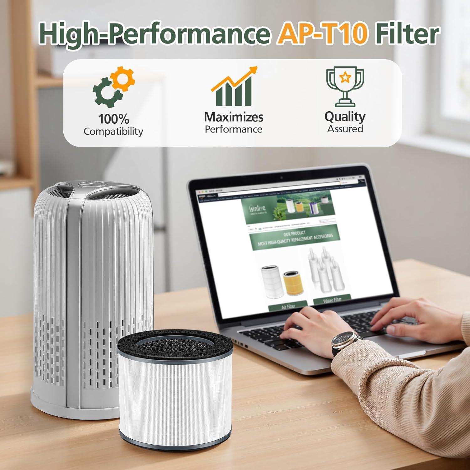 Filtro de Reemplazo Isinlive AP-T10FL para Purificador HoMedics