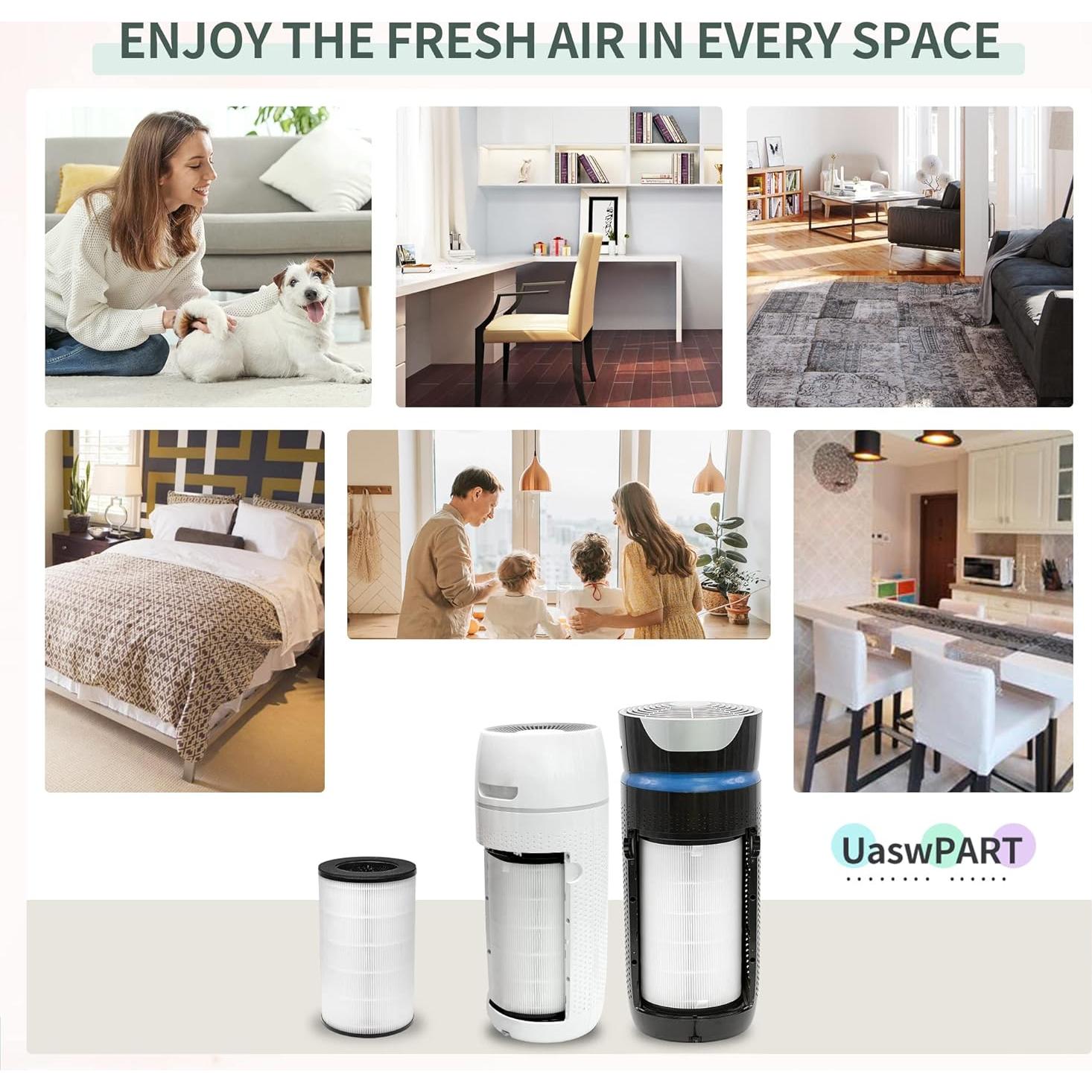 Filtro de Reemplazo UaswPART AP-PET35FL para Purificador HoMedics