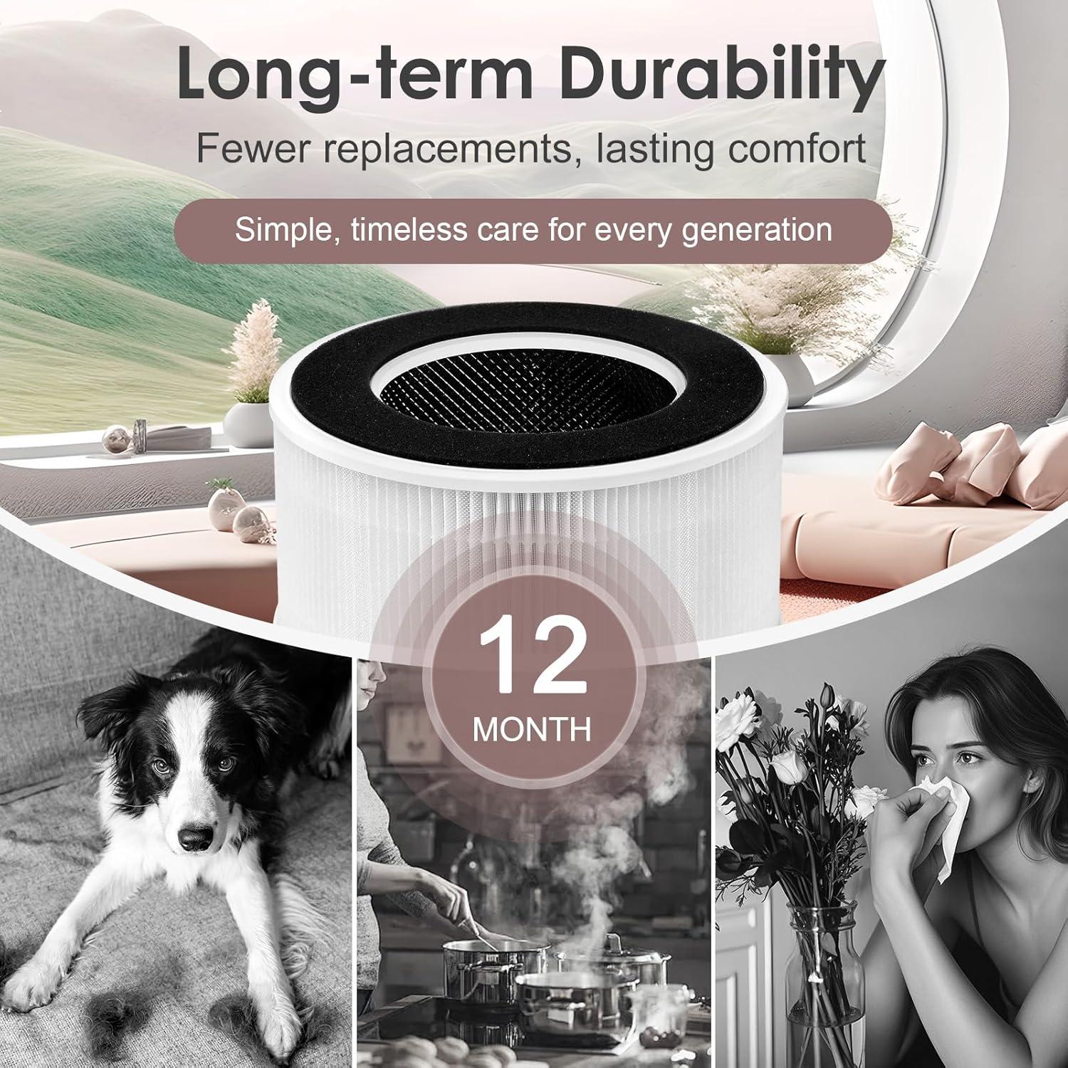 Filtro de Reemplazo HSIAMEN AP-T65FL para Purificador HoMedics, HEPA H13