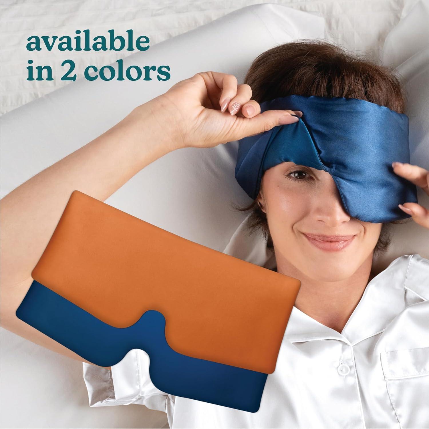 Máscara de Sueño 100% Seda Homedics Azul Medianoche - Ajustable