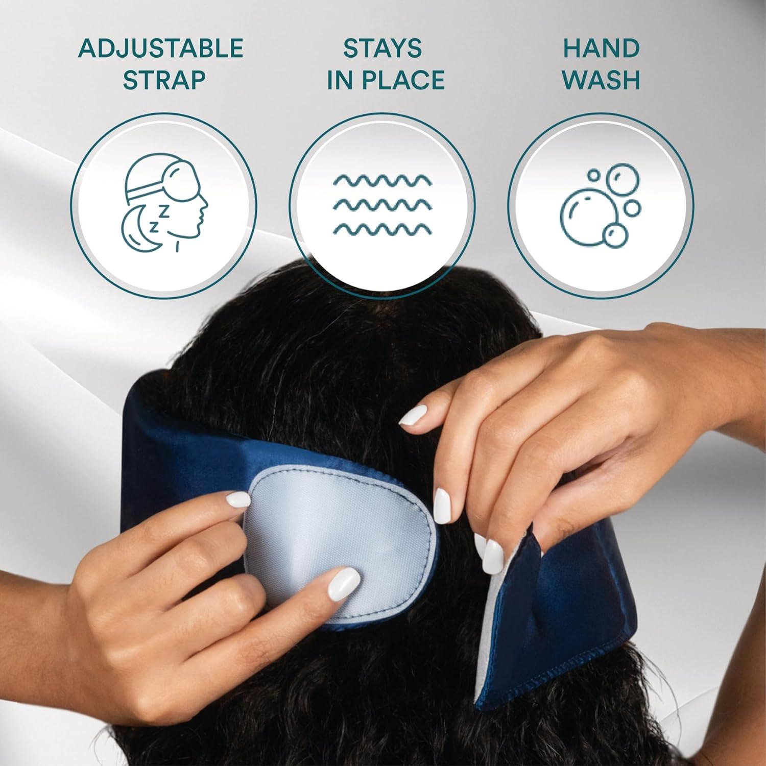 Máscara de Sueño 100% Seda Homedics Azul Medianoche - Ajustable