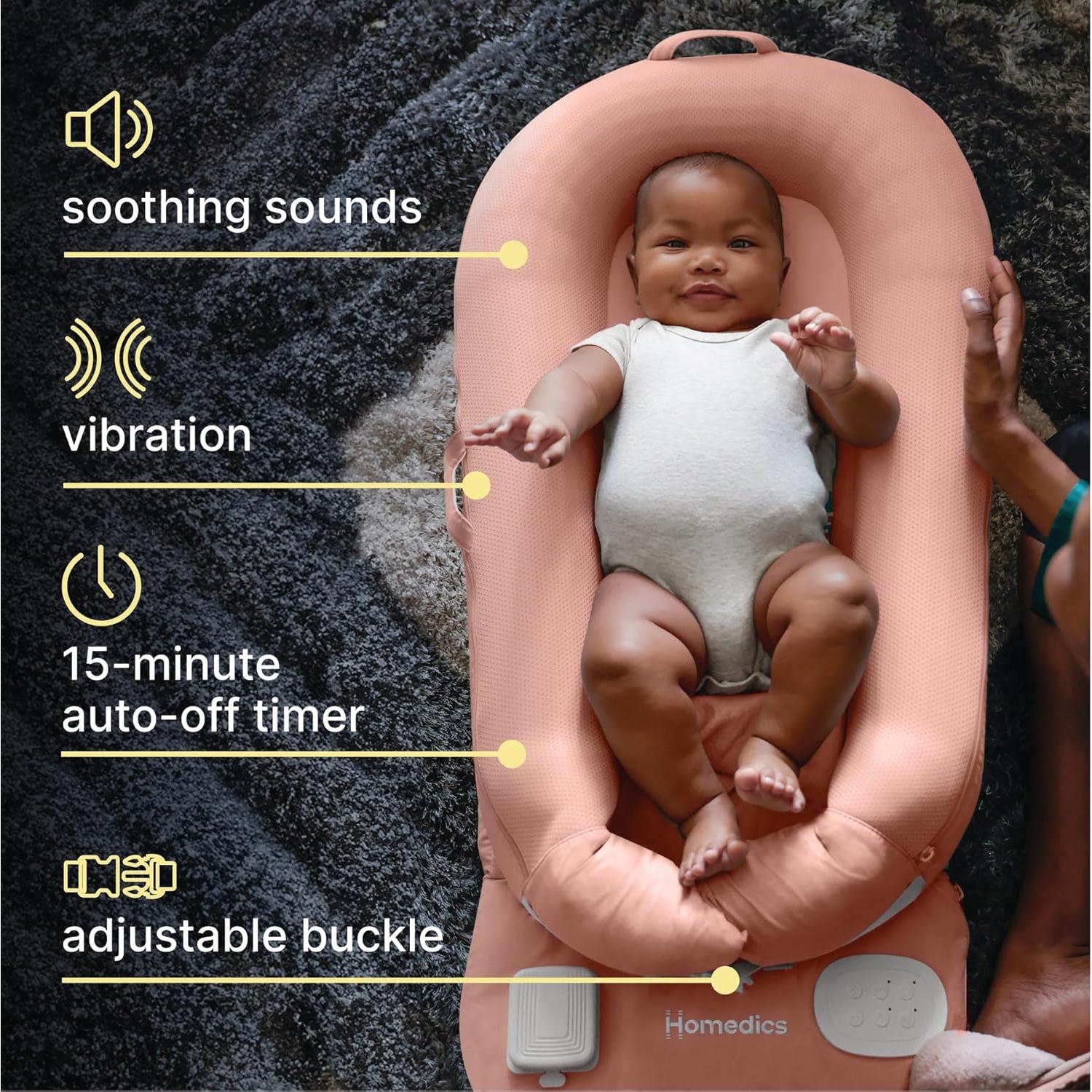 Cojín Calmante 3-en-1 Homedics Coral para Bebés