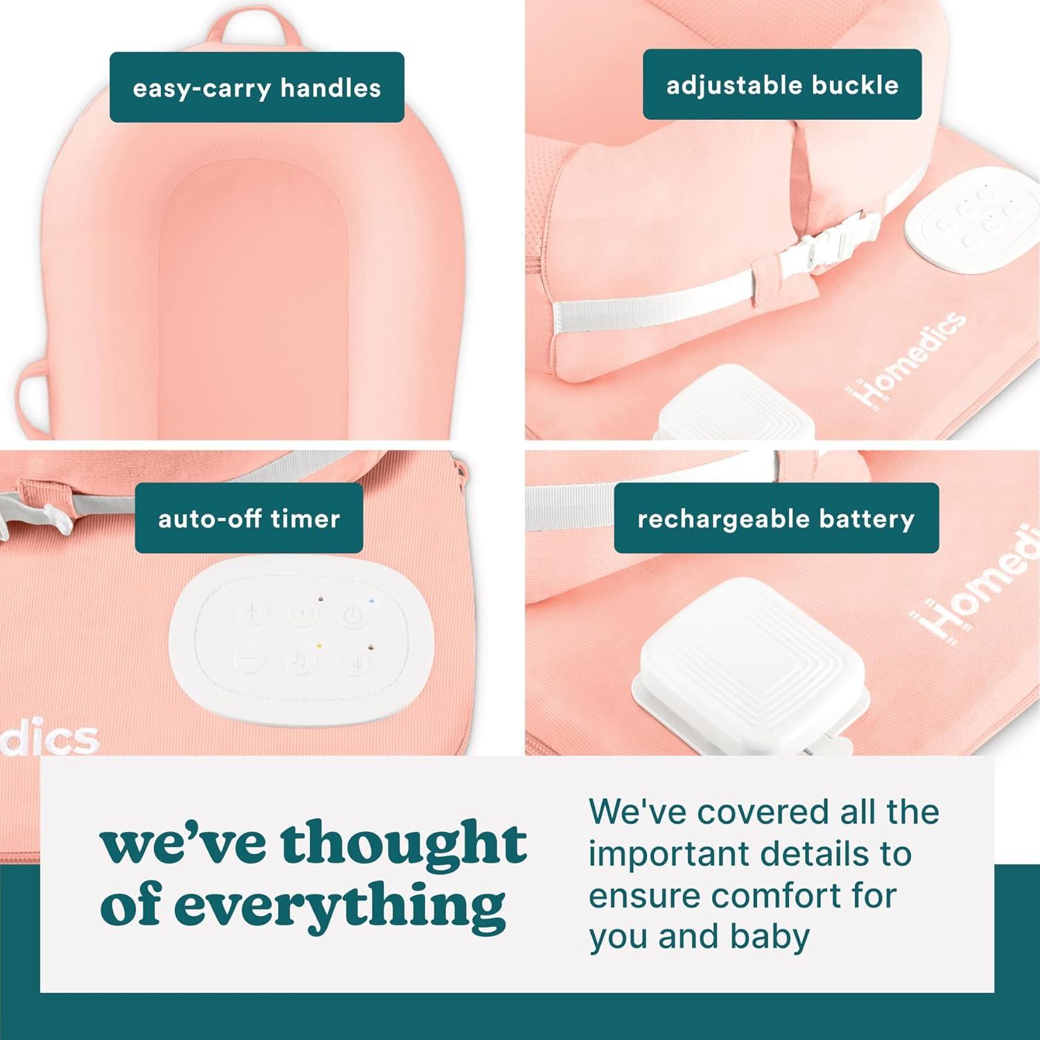 Cojín Calmante 3-en-1 Homedics Coral para Bebés