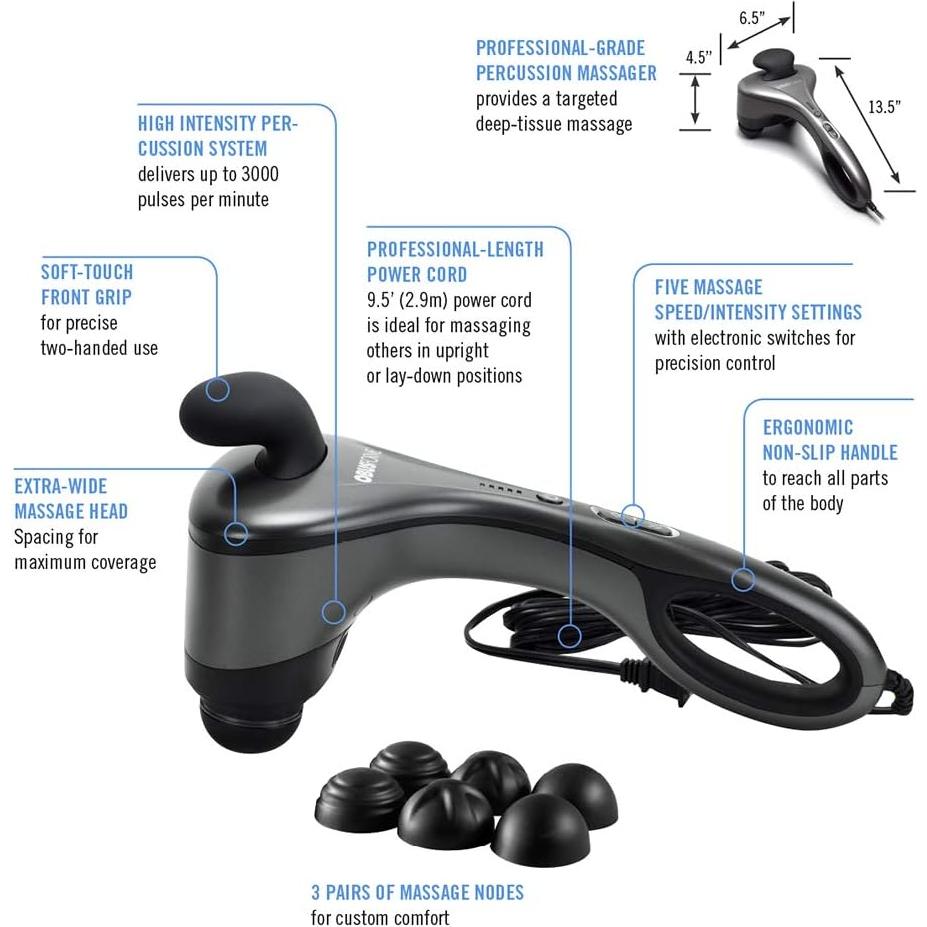 Masajeador de Percusión Obusforme TM-PBM-01 3000 RPM Ergonómico