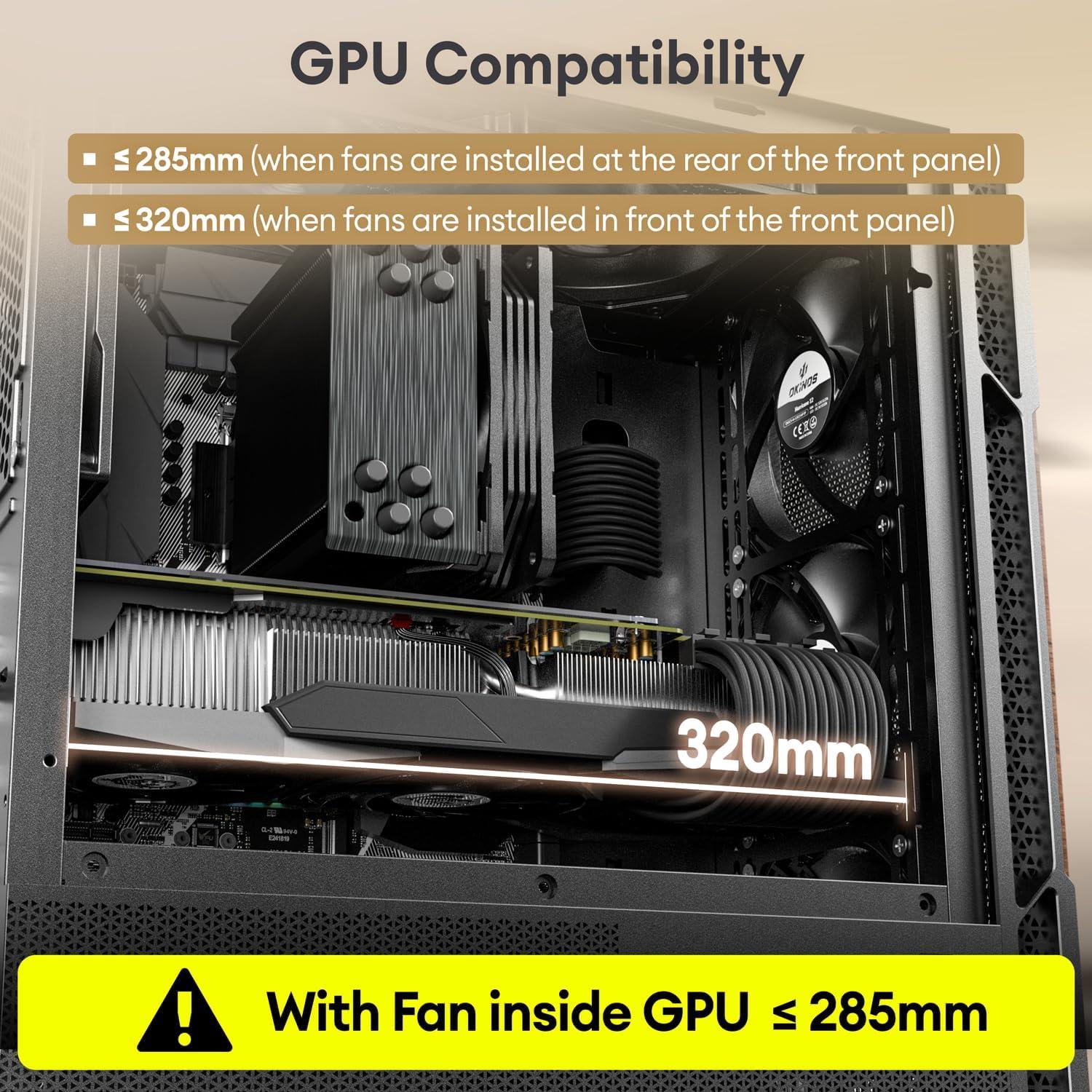 Caja Micro ATX Okinos Madera Nogal con Ventiladores 120mm