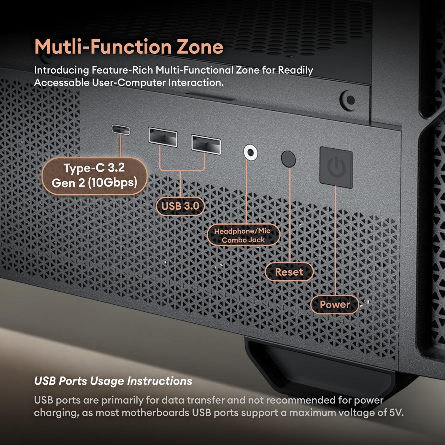 Caja Micro ATX Okinos Madera Nogal con Ventiladores 120mm
