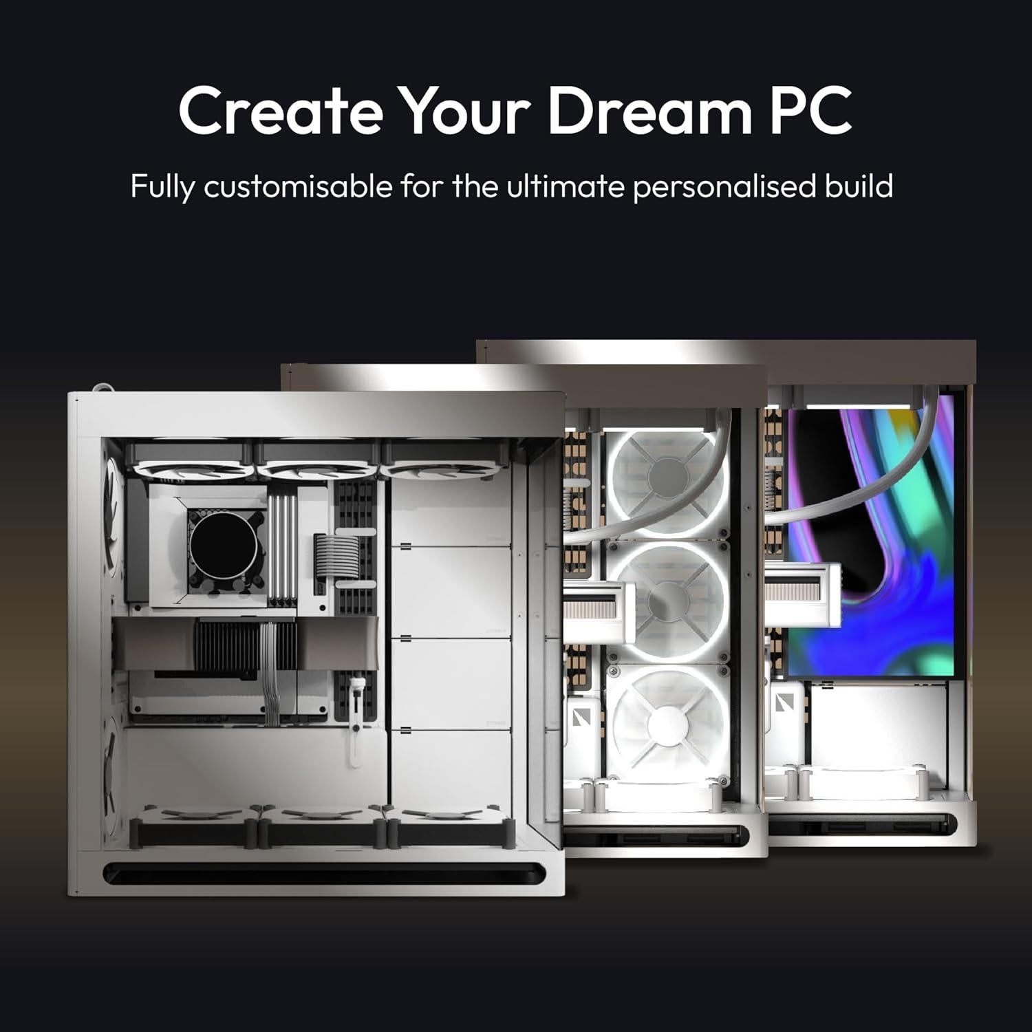 Caja de PC HAVN HS 420 Media Torre Doble Cámara Blanca