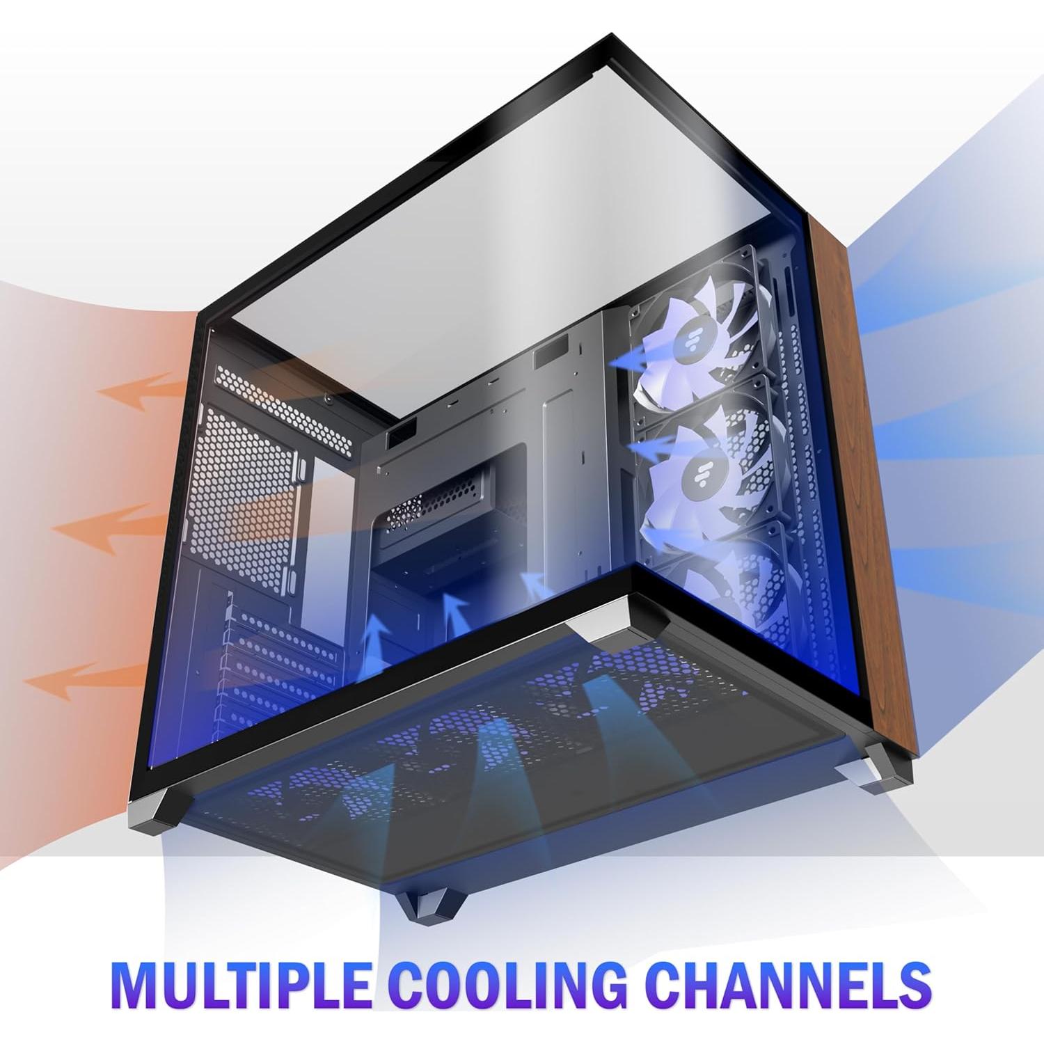 Caja de PC KEDIERS P7 ATX 6 Fans ARGB PWM Vidrio Templado