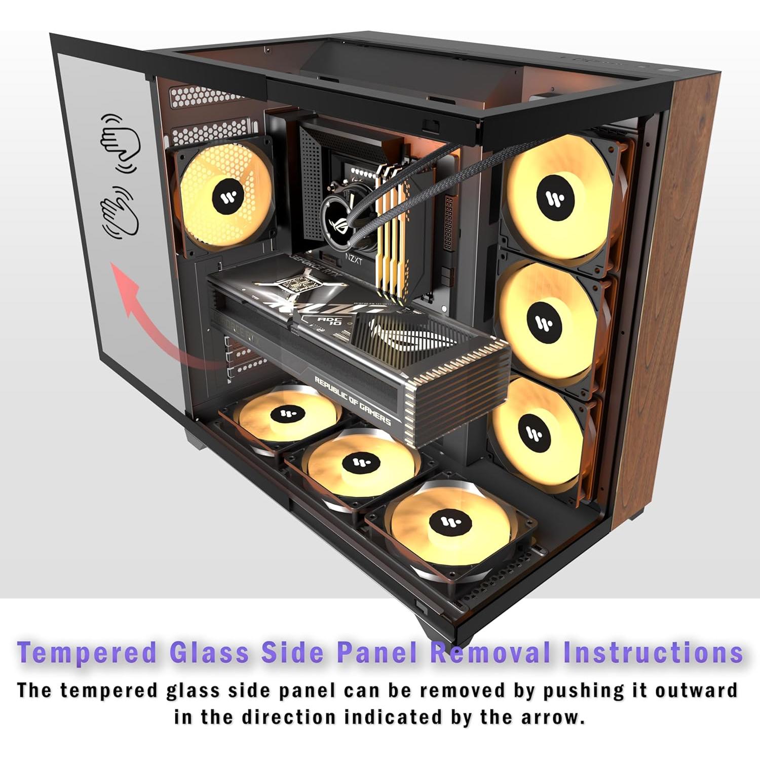 Caja de PC KEDIERS P7 ATX 6 Fans ARGB PWM Vidrio Templado