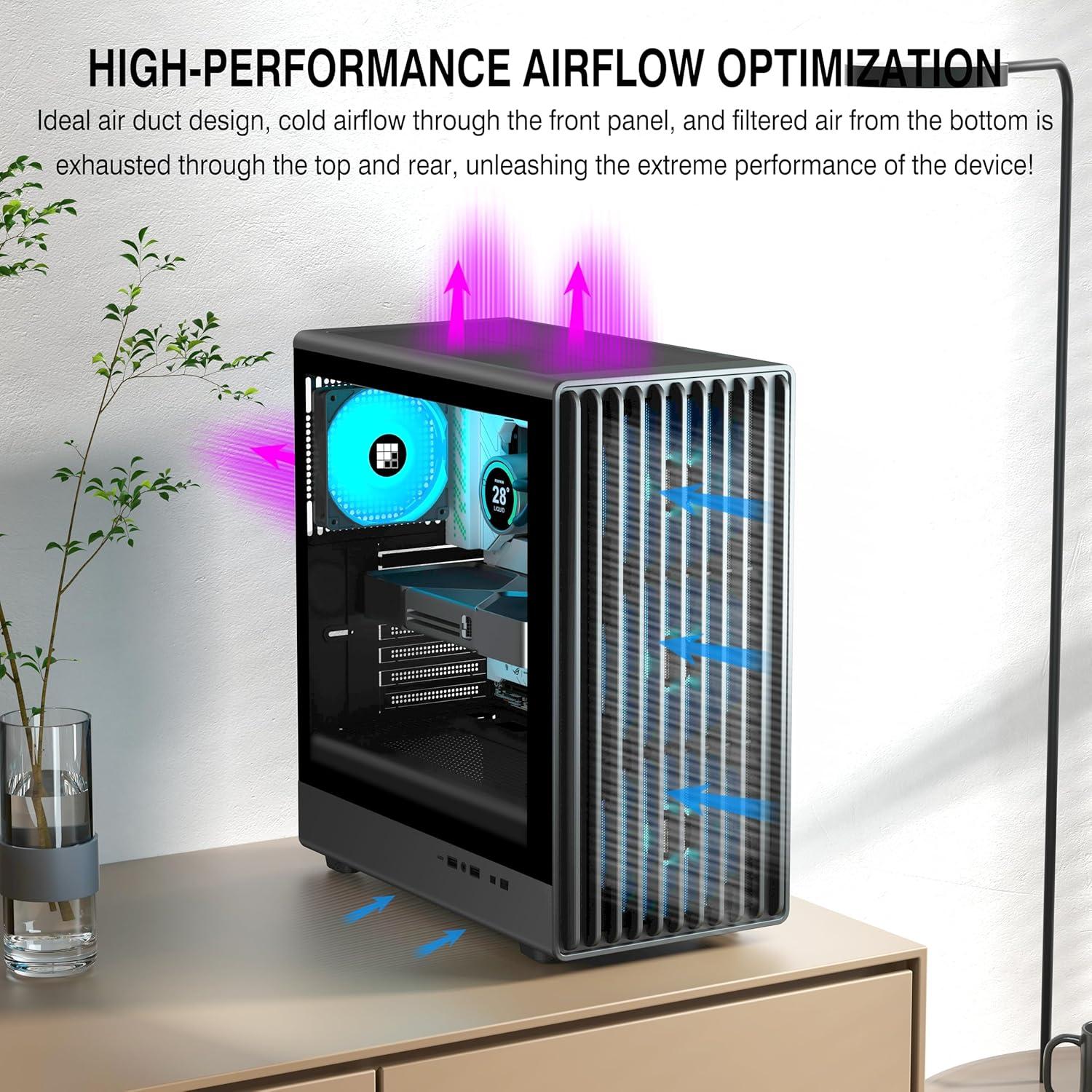 Caja de PC FOIFKIN K6 ATX Mid-Tower con Ventiladores ARGB