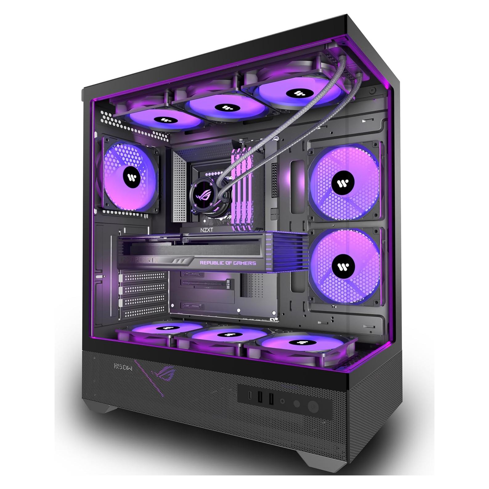 Caja de PC ATX ANSAITE C8 con 6 Ventiladores ARGB