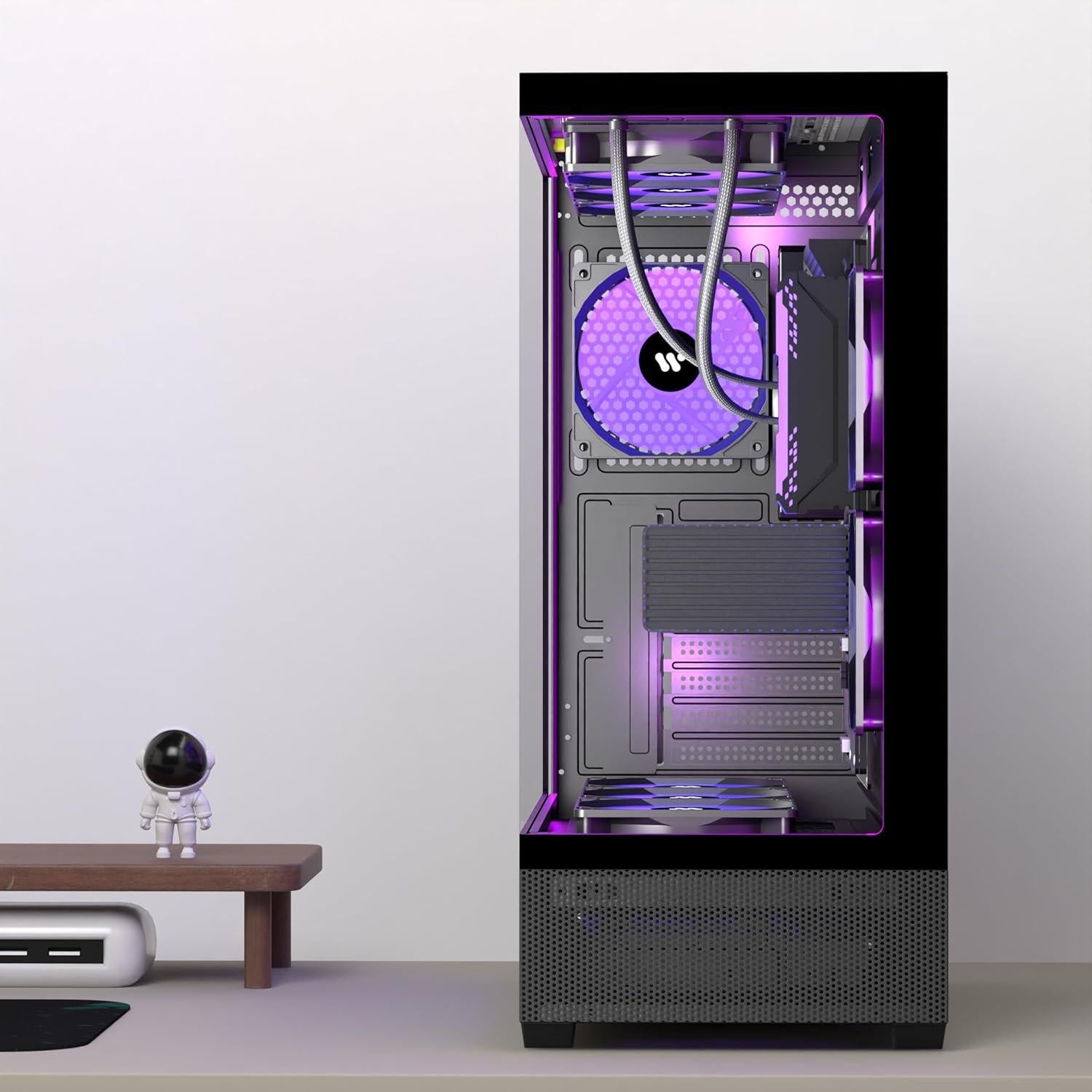 Caja de PC ATX ANSAITE C8 con 6 Ventiladores ARGB