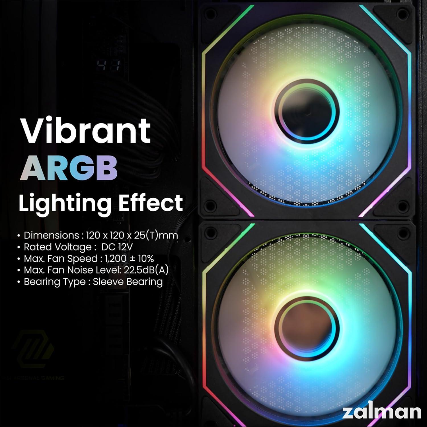 Caja de PC Zalman CHRONIX Mid-Tower ATX con 3 Ventiladores ARGB