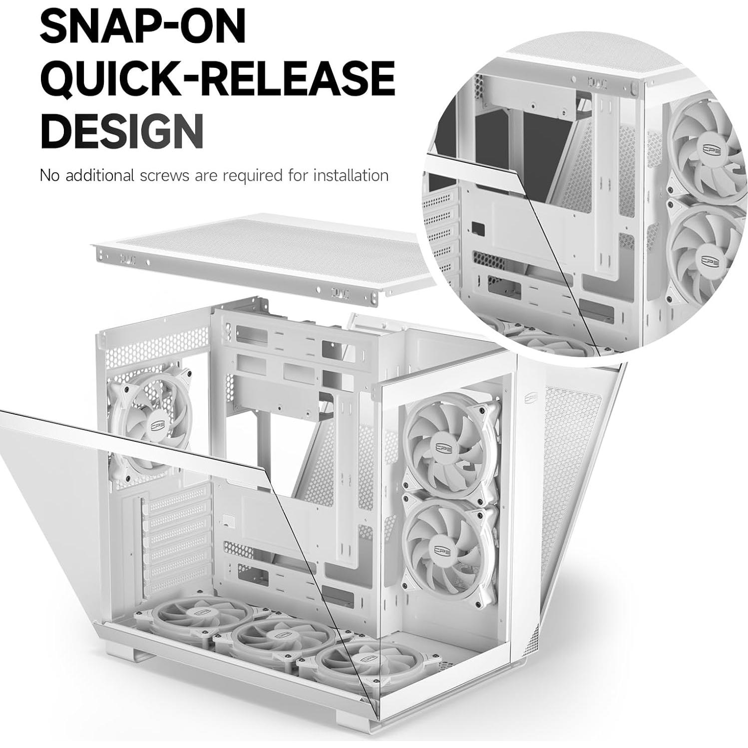 Caja de PC PCCOOLER C3T500 ARGB Torre Media ATX Blanco