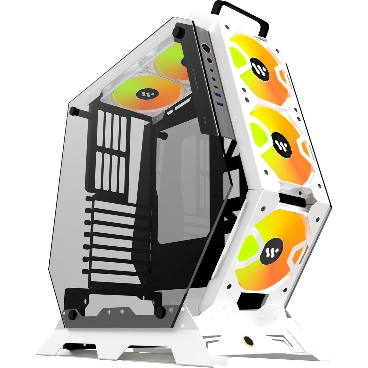 Caja de PC KEDIERS C570 ATX Vidrio Templado 5 Ventiladores ARGB