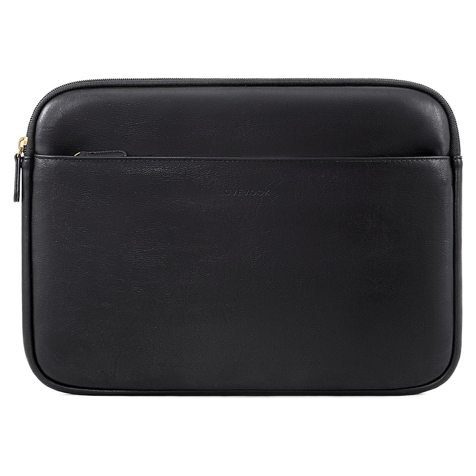 Funda para portátil LOVEVOOK de cuero PU 14 pulgadas negra