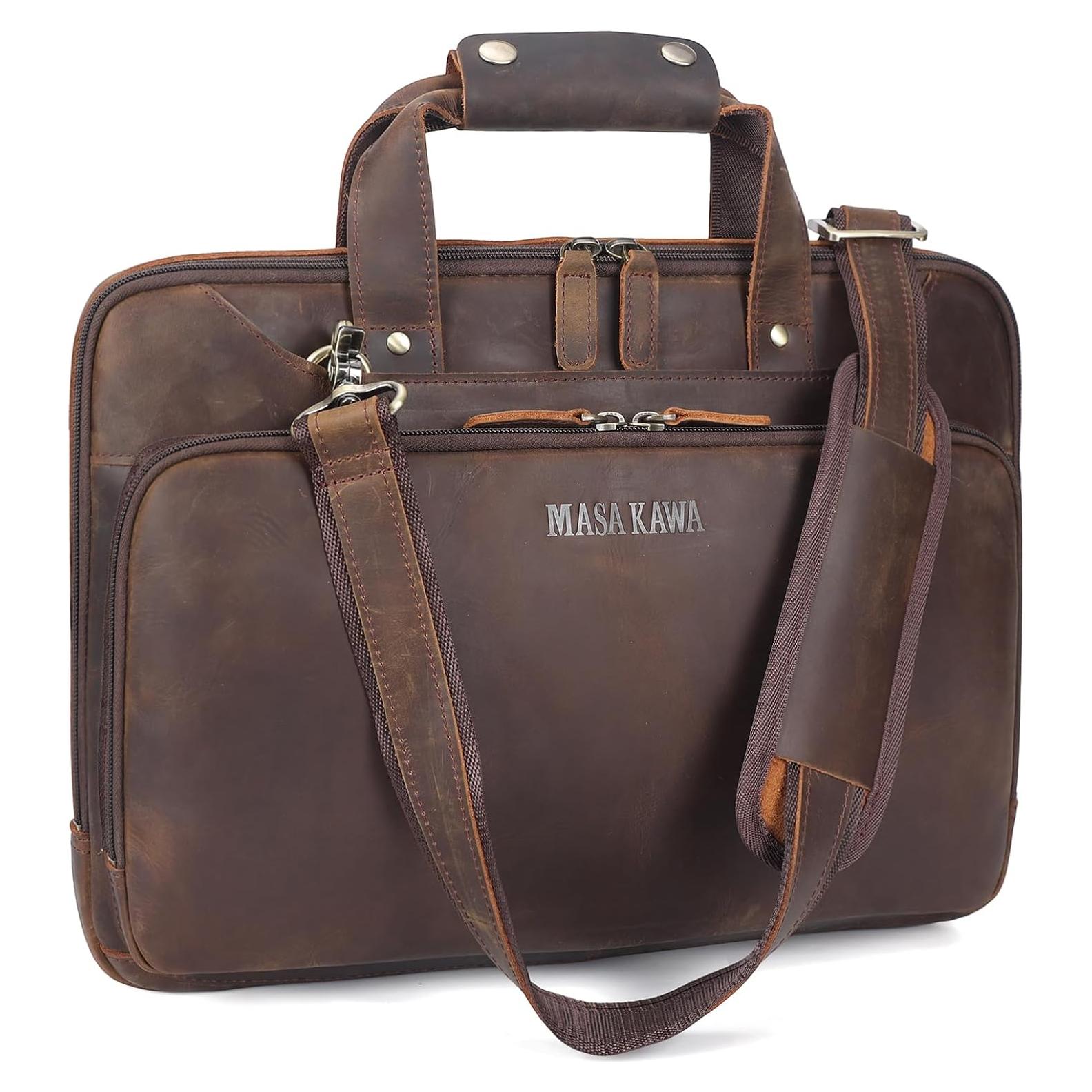 Maletín de Cuero para Laptop 15.6" Unique Retro Bag Marrón