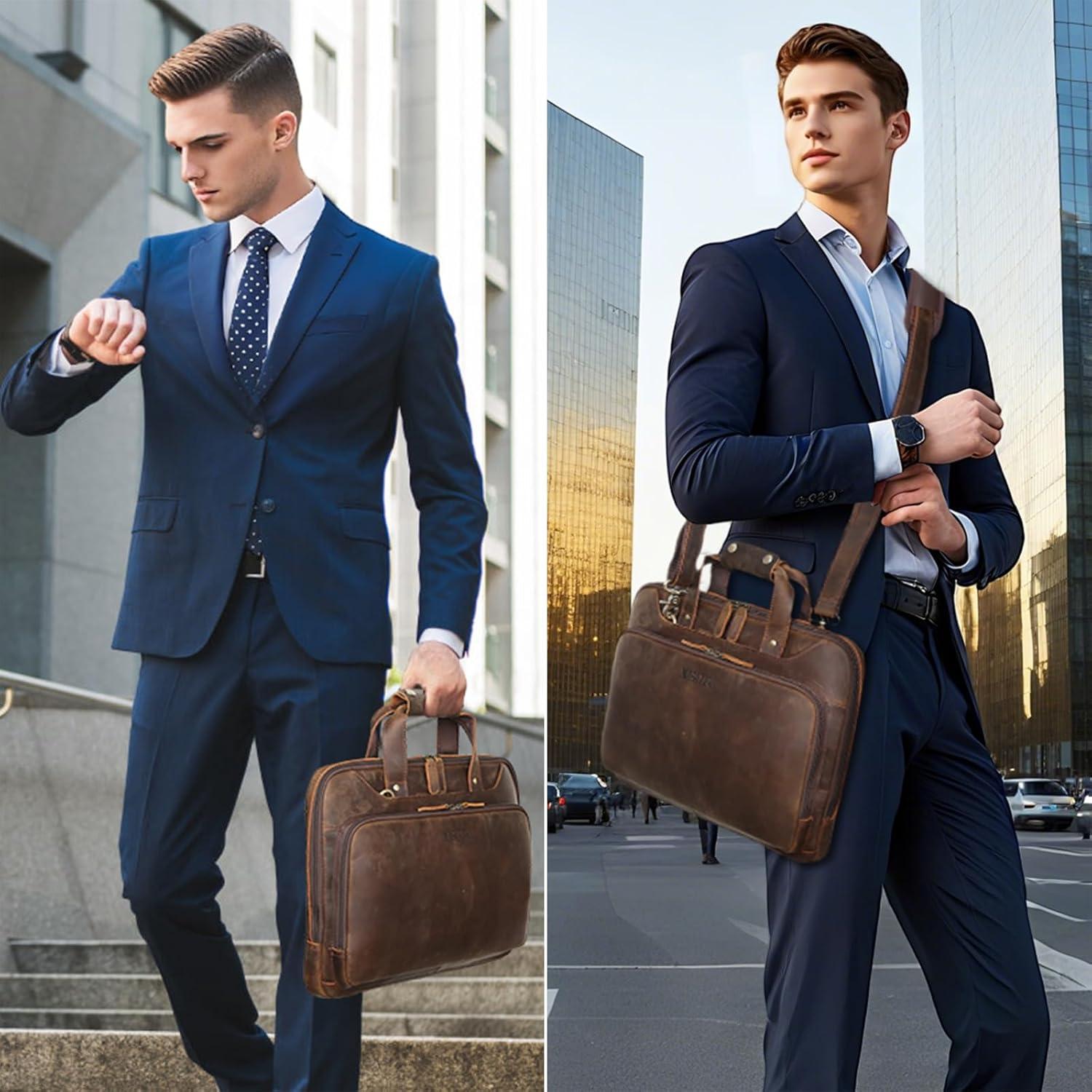 Maletín de Cuero para Laptop 15.6" Unique Retro Bag Marrón