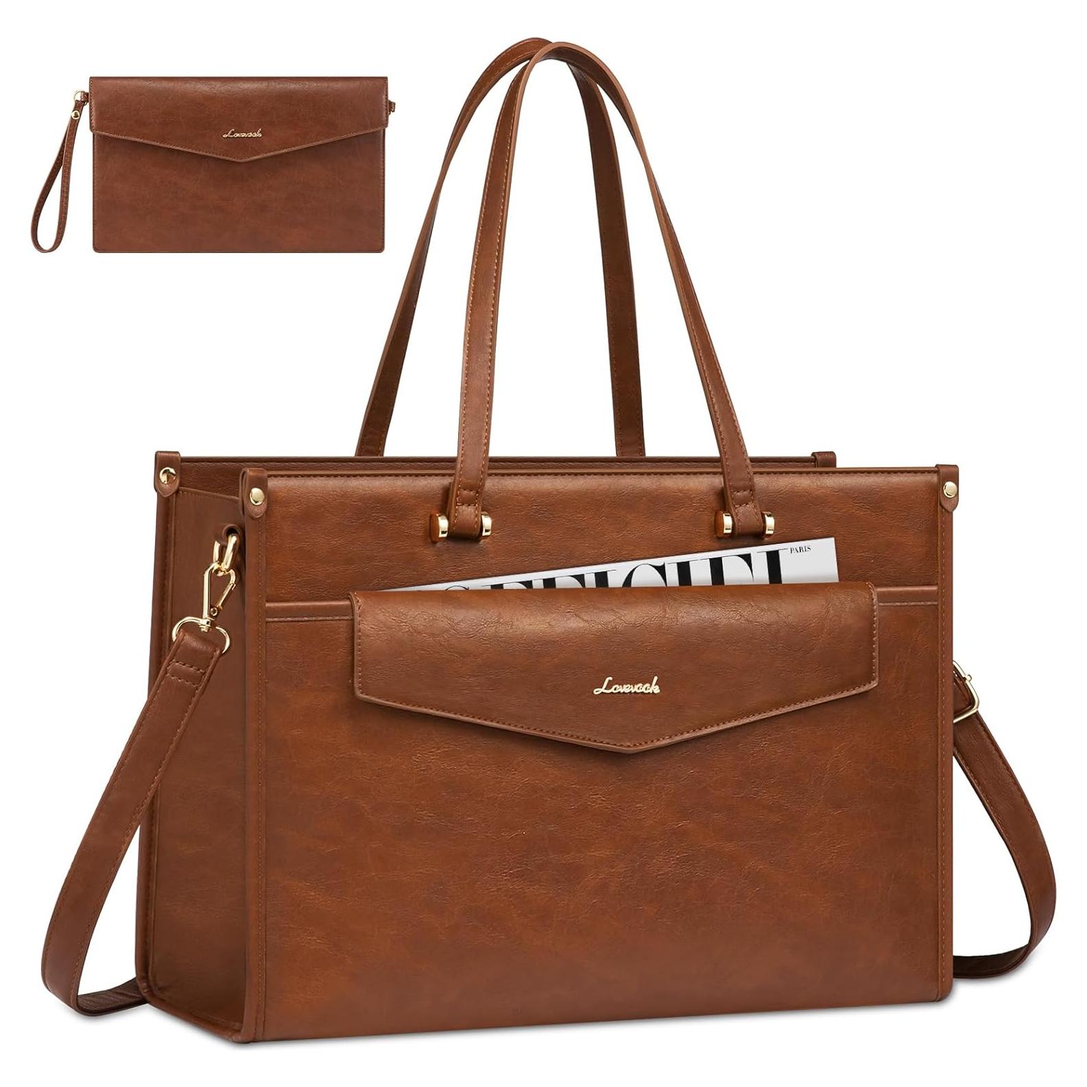 Bolsa Tote para Portátil LOVEVOOK 15.6" Marrón 2-en-1