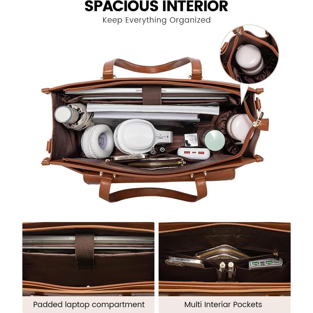 Bolsa Tote para Portátil LOVEVOOK 15.6" Marrón 2-en-1