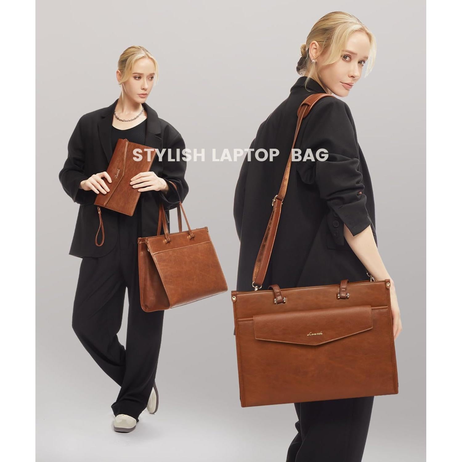 Bolsa Tote para Portátil LOVEVOOK 15.6" Marrón 2-en-1