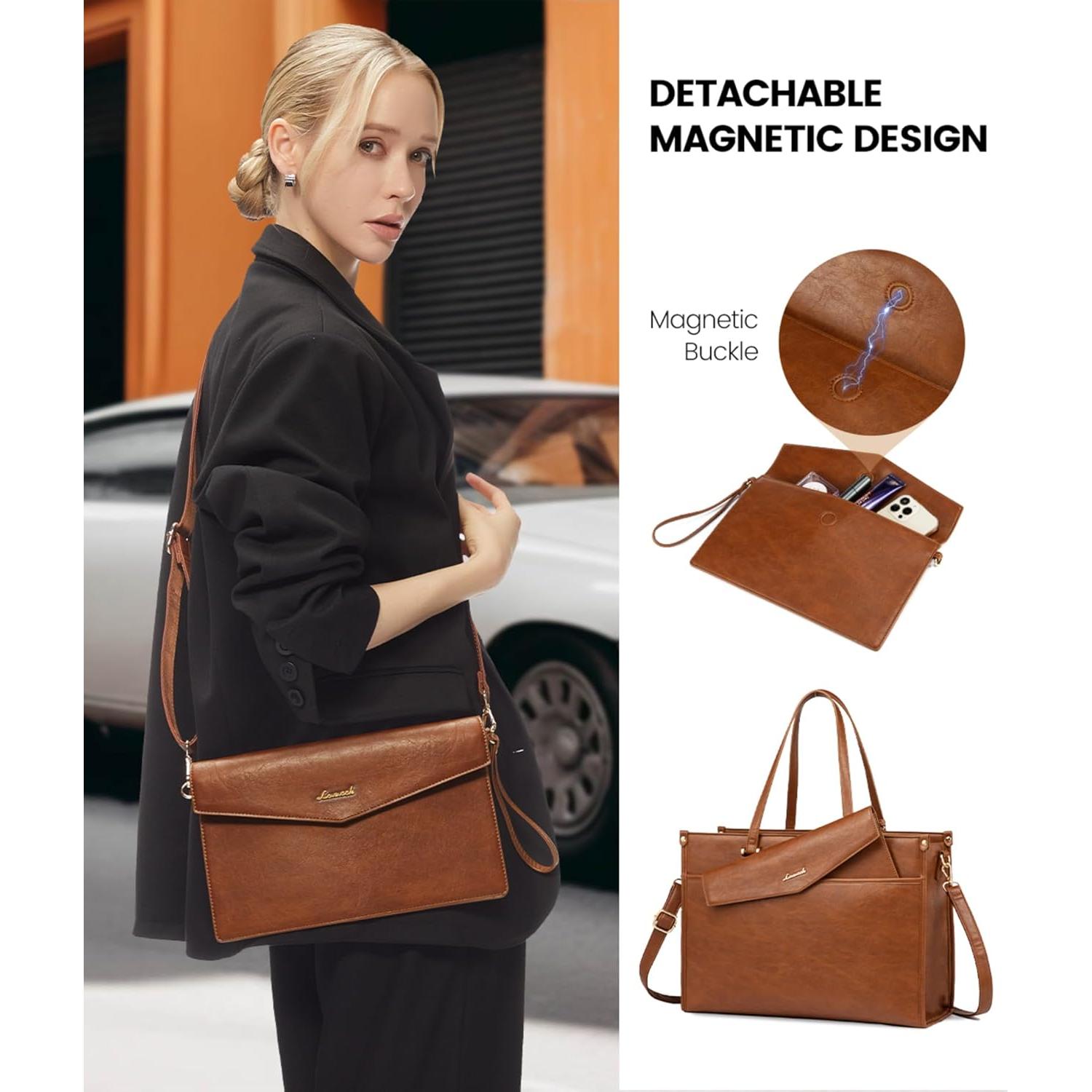 Bolsa Tote para Portátil LOVEVOOK 15.6" Marrón 2-en-1