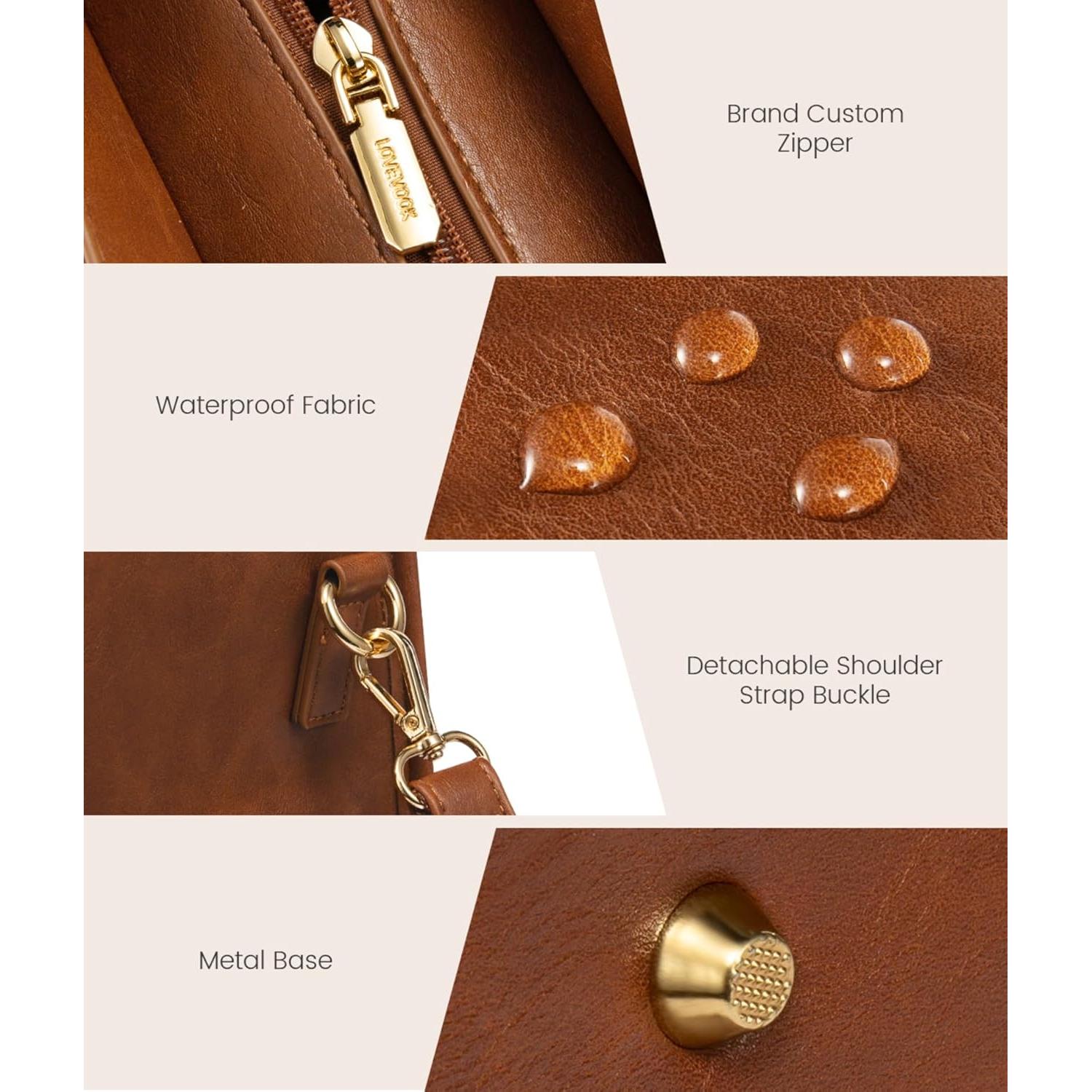 Bolsa Tote para Portátil LOVEVOOK 15.6" Marrón 2-en-1