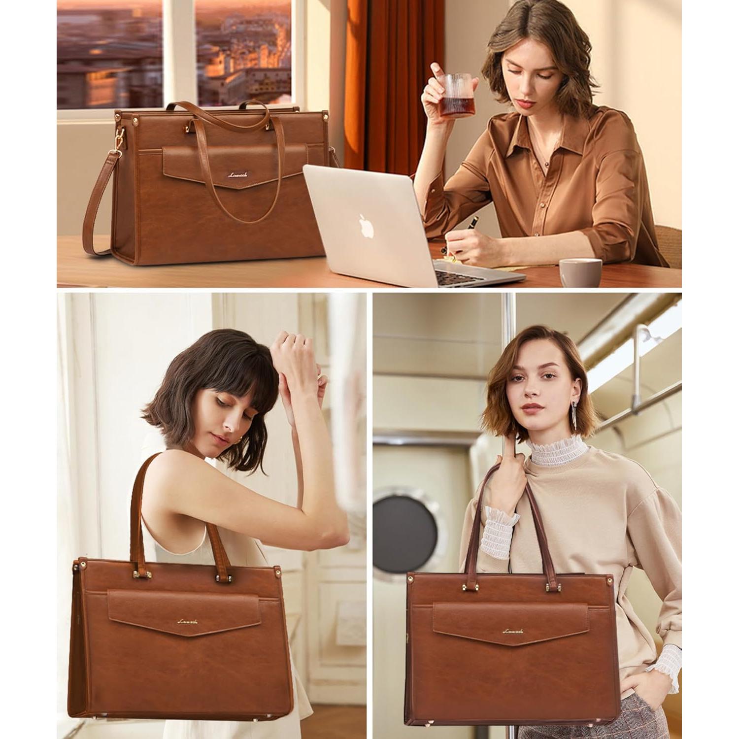 Bolsa Tote para Portátil LOVEVOOK 15.6" Marrón 2-en-1