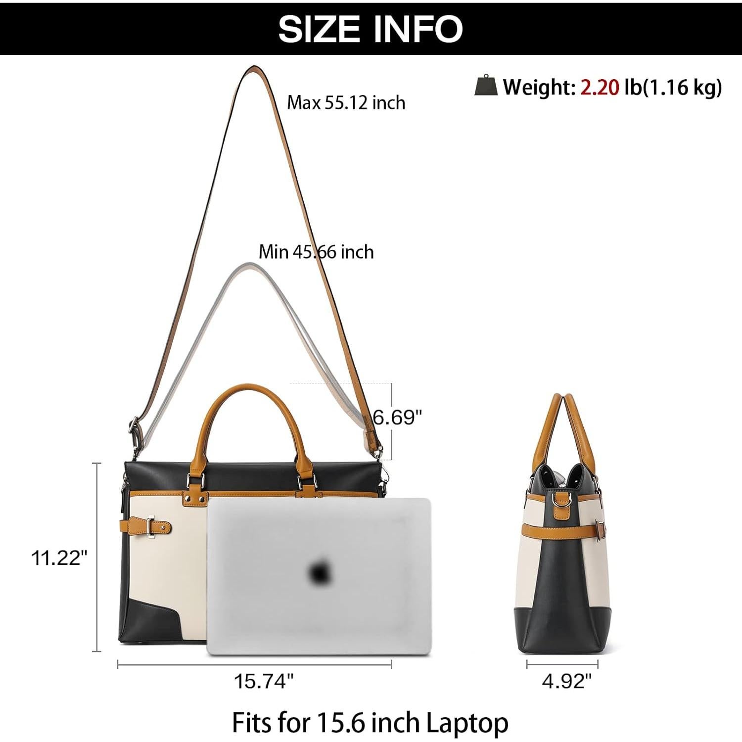 Maletín BOSTANTEN para Mujeres de Cuero para Laptop 15.6"