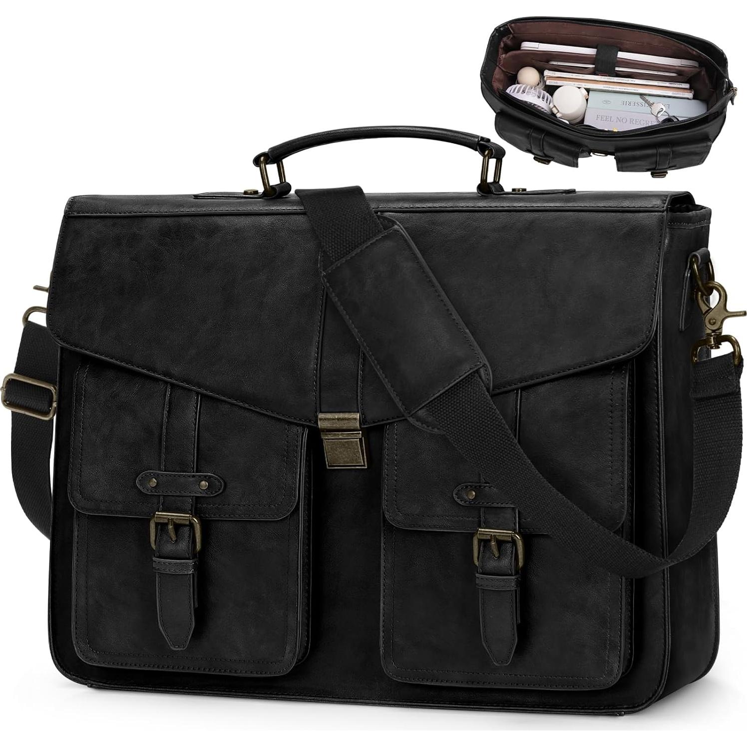 Bolsa de Mensajero Rainsmore para Laptop 17" Hombre Negro