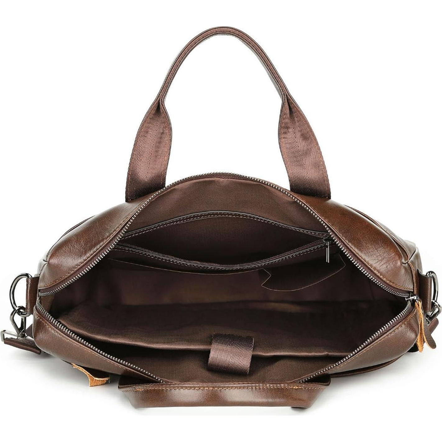 Maletín de Cuero Vintage Marrón Café para Laptop 39.88 cm