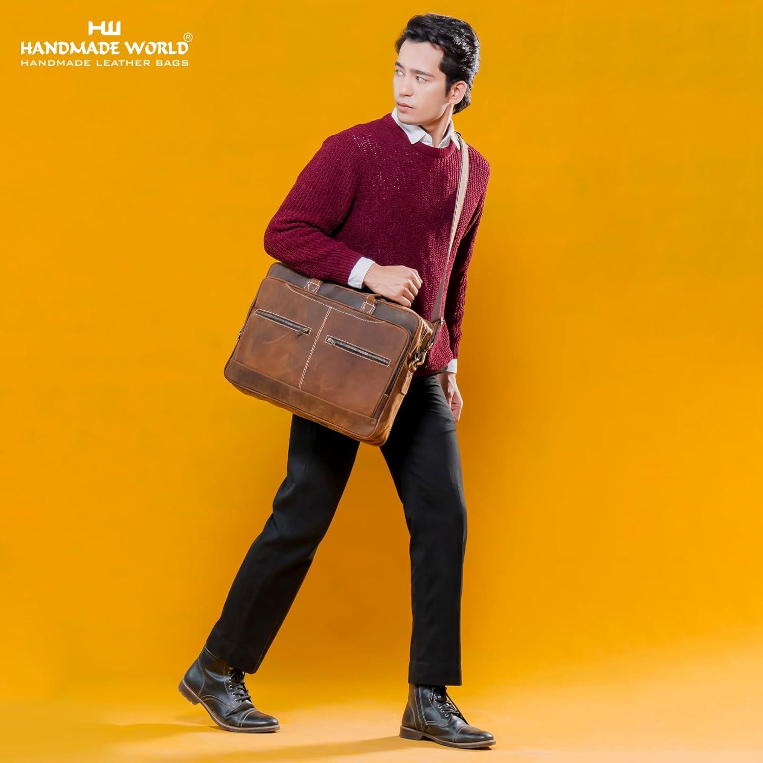 Bolsa de mensajero de cuero Vanguard Vintage 43x7.6x30.5cm