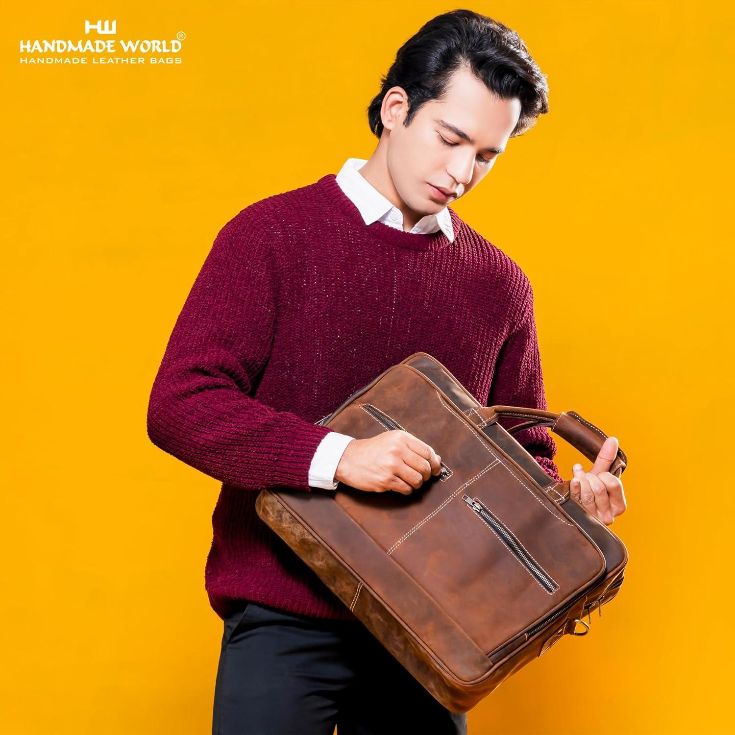 Bolsa de mensajero de cuero Vanguard Vintage 43x7.6x30.5cm