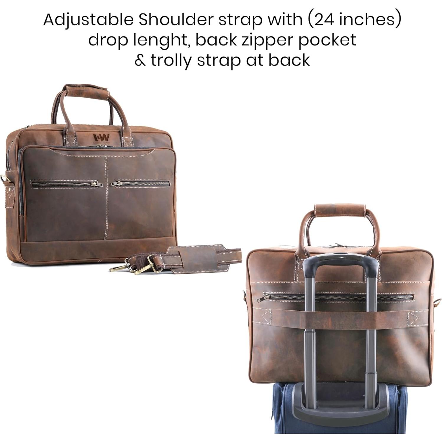 Bolsa de mensajero de cuero Vanguard Vintage 43x7.6x30.5cm