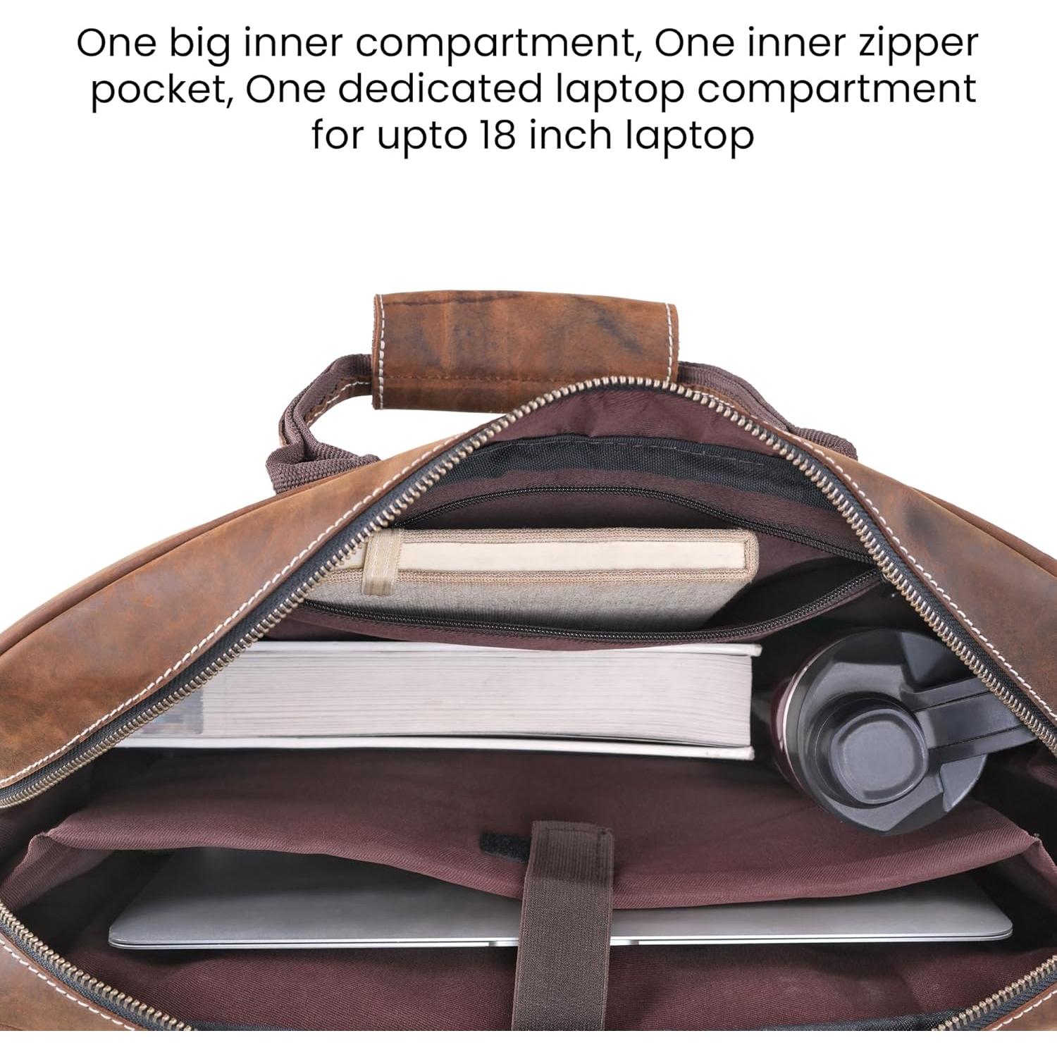 Bolsa de mensajero de cuero Vanguard Vintage 43x7.6x30.5cm