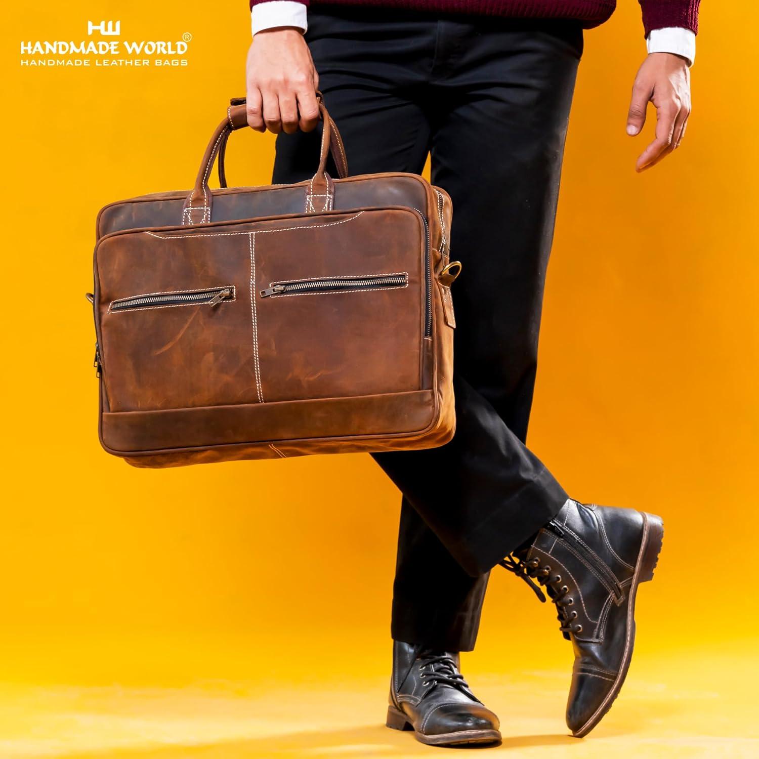 Bolsa de mensajero de cuero Vanguard Vintage 43x7.6x30.5cm