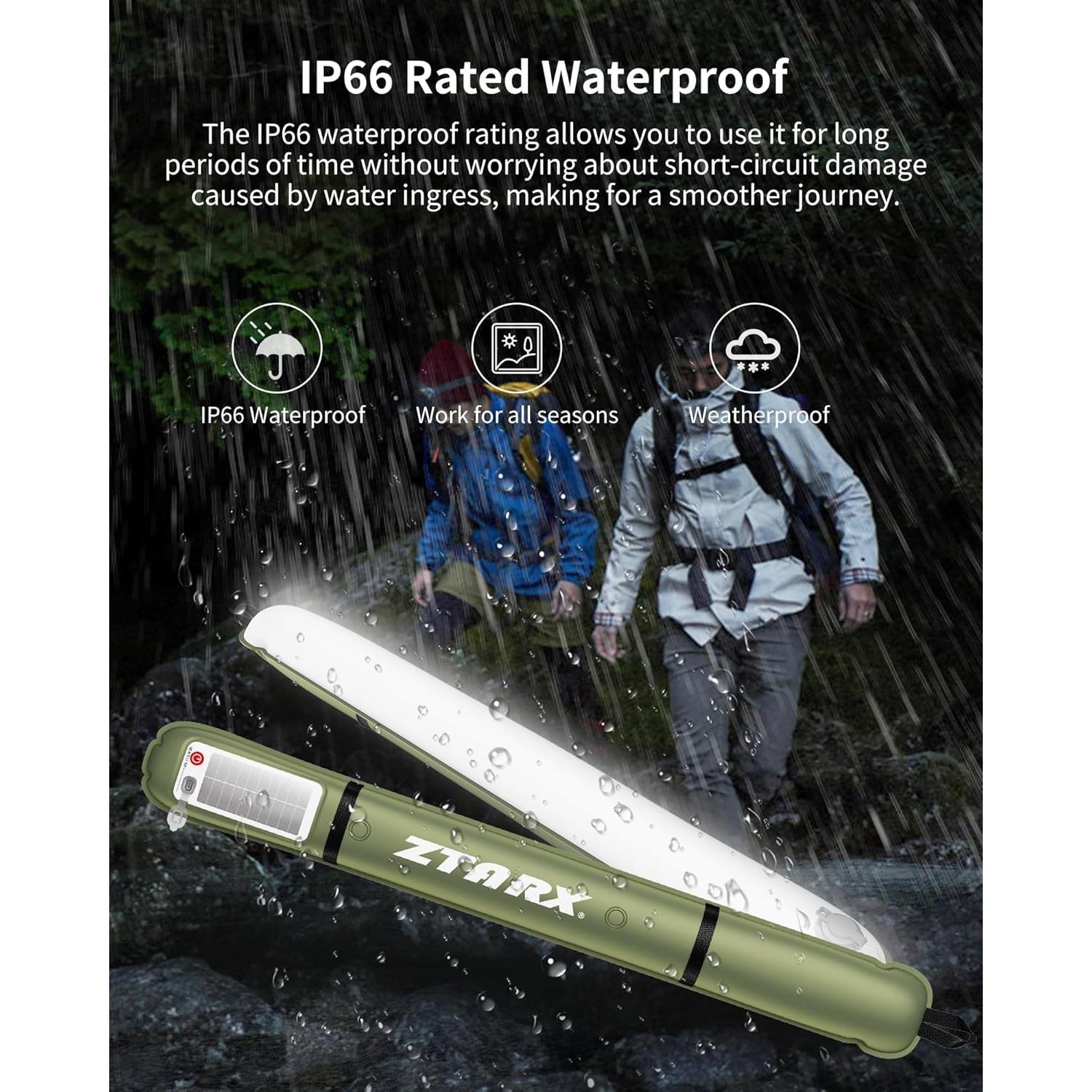 Luz Inflable Camping Solar FELICON TubeS20 2000mAh IP66 2 PCS