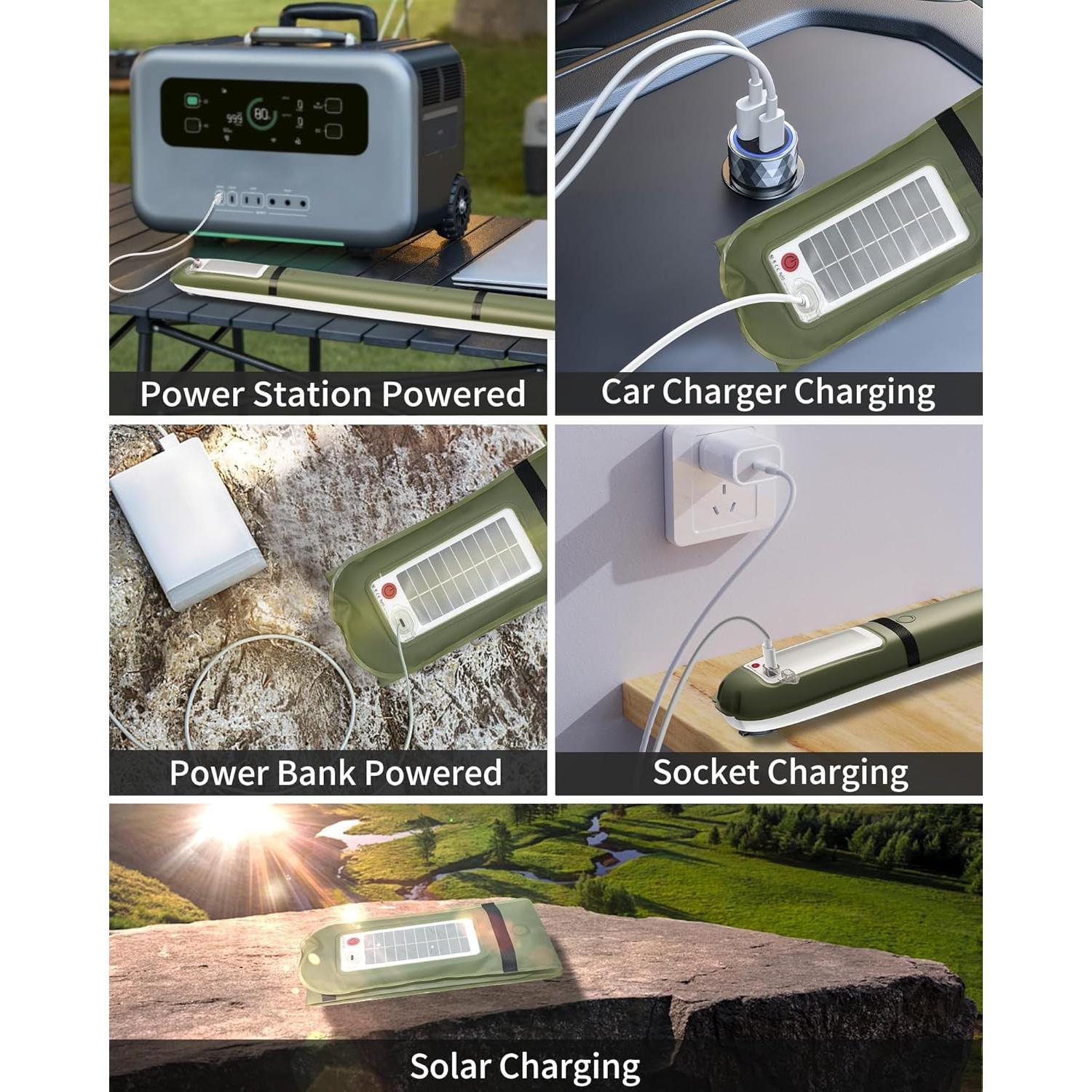 Luz Inflable Camping Solar FELICON TubeS20 2000mAh IP66 2 PCS